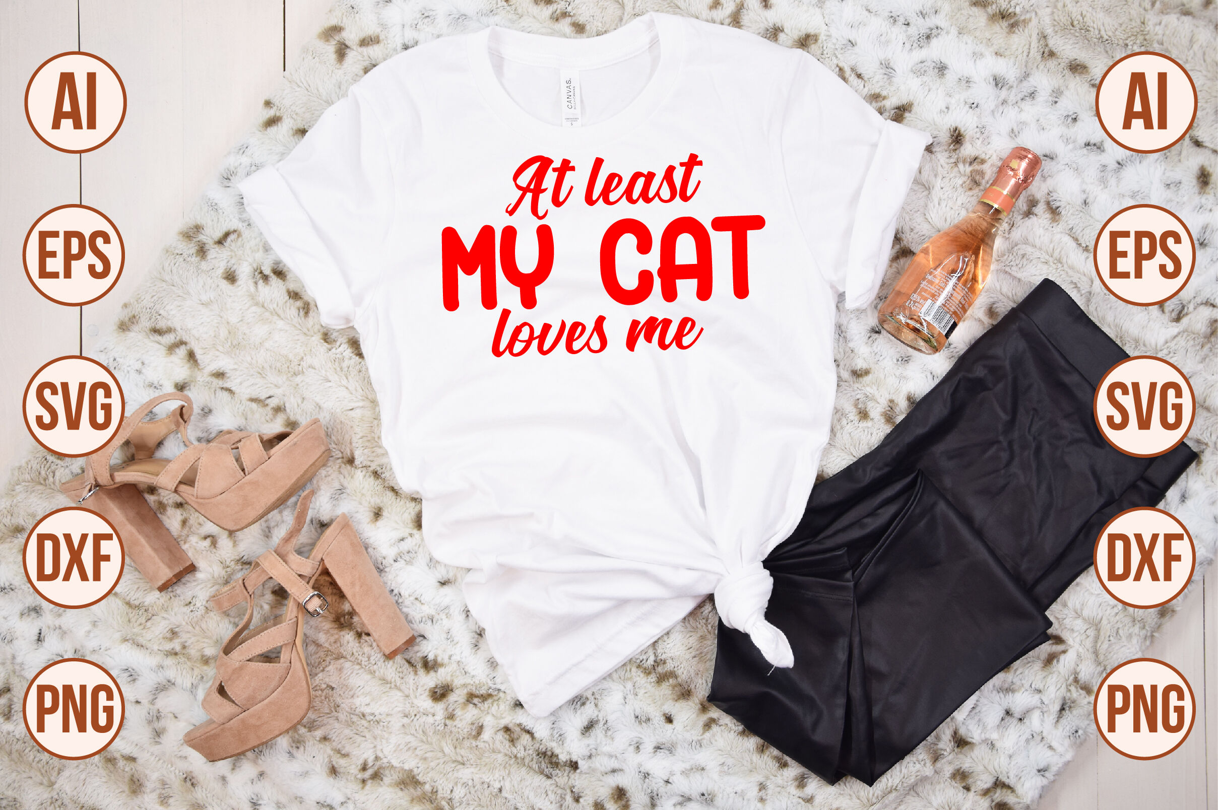 At least my cat loves me svg cut file By orpitaroy | TheHungryJPEG