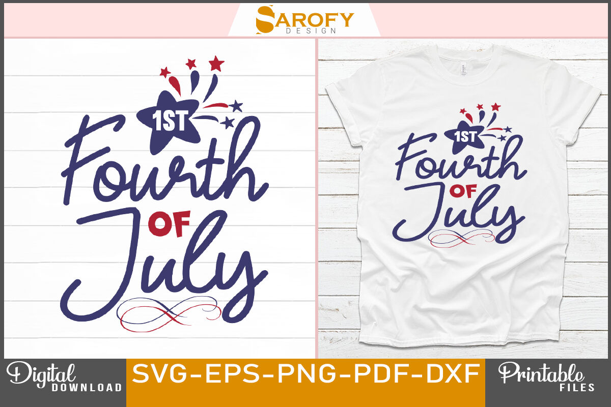 4th July T-shirt design with USA flag svg png By Sarofydesign