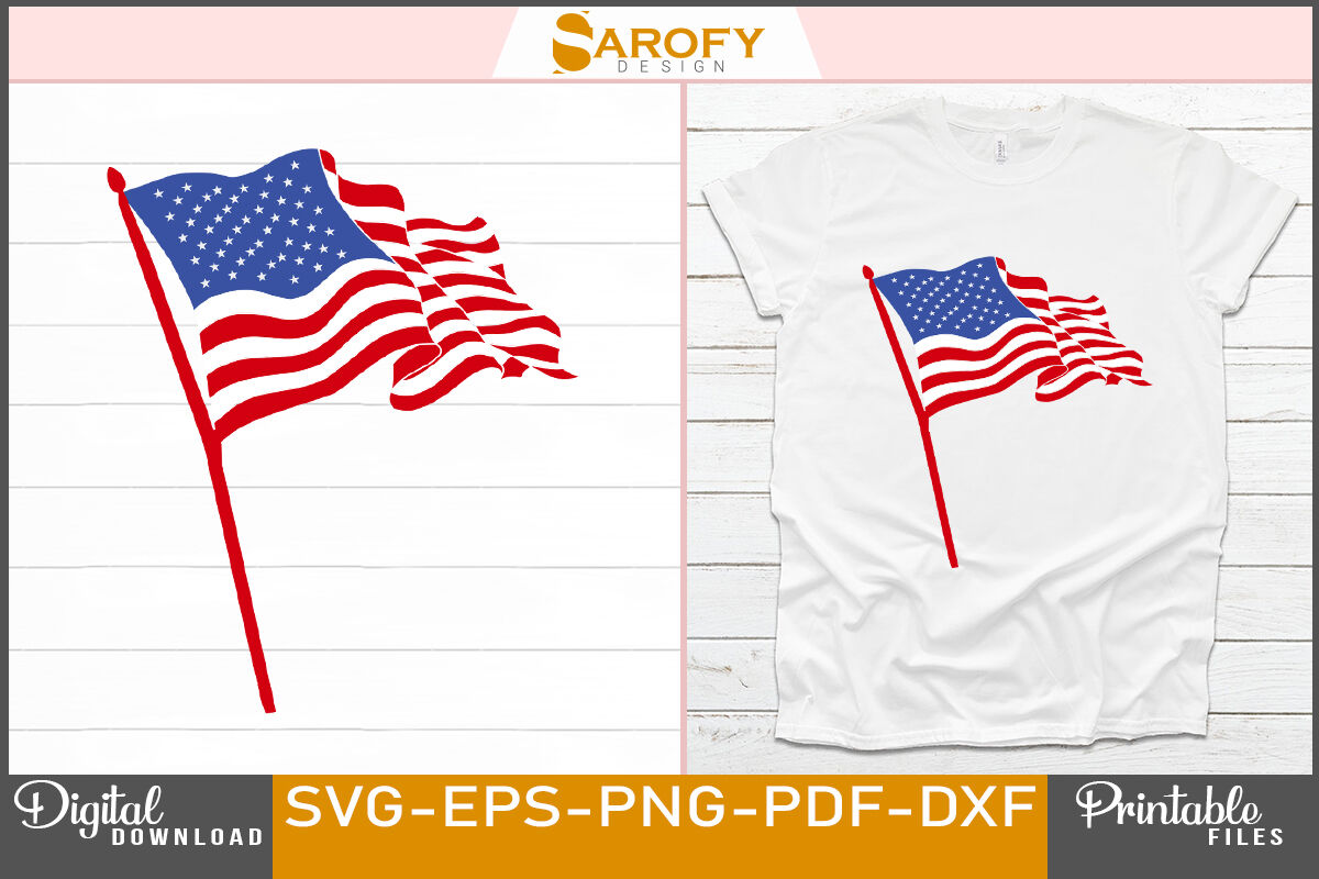 Vector USA Flag Design for 4th July Svg By Sarofydesign | TheHungryJPEG