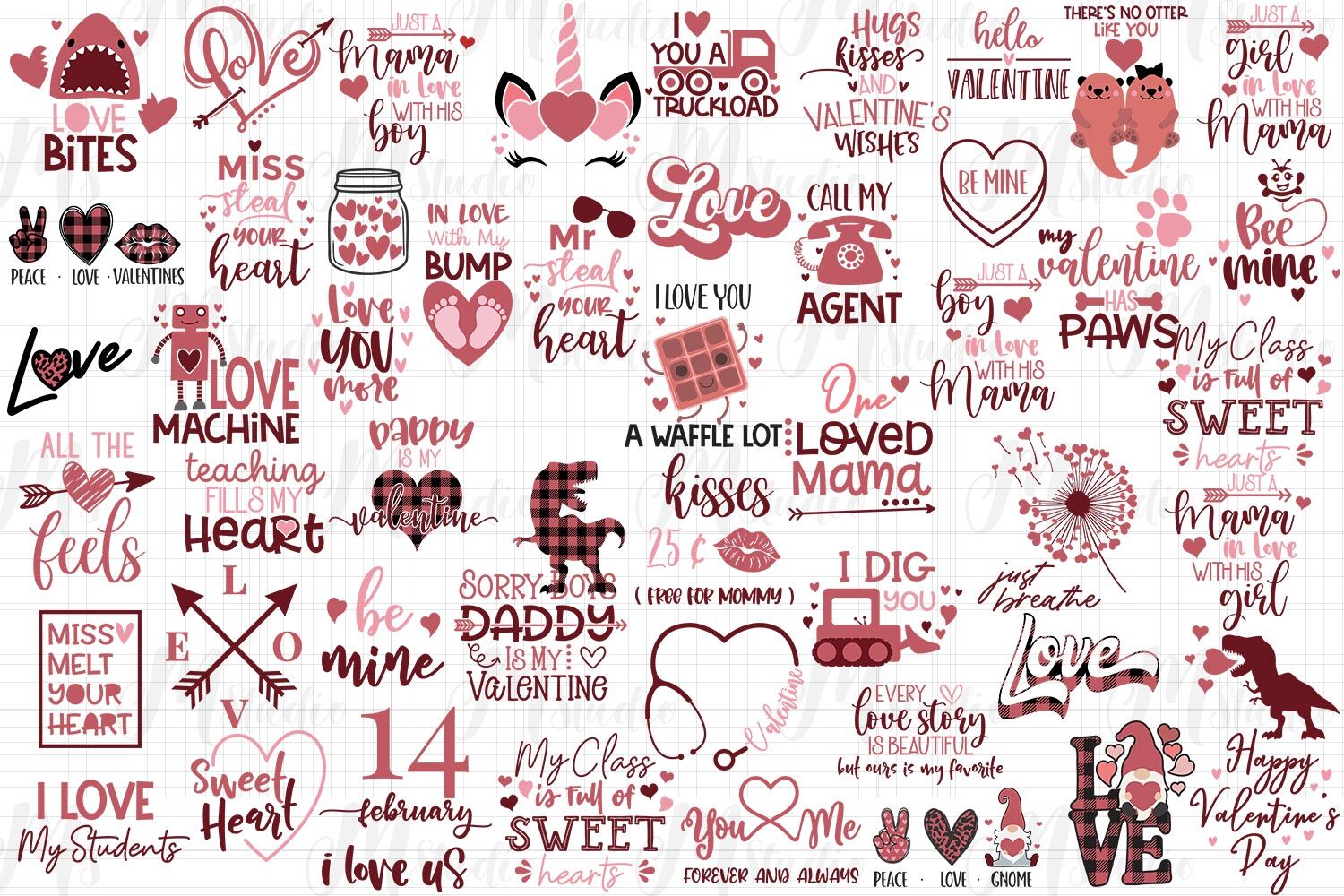 Valentines day SVG Bundle, valentines day. By MStudio | TheHungryJPEG
