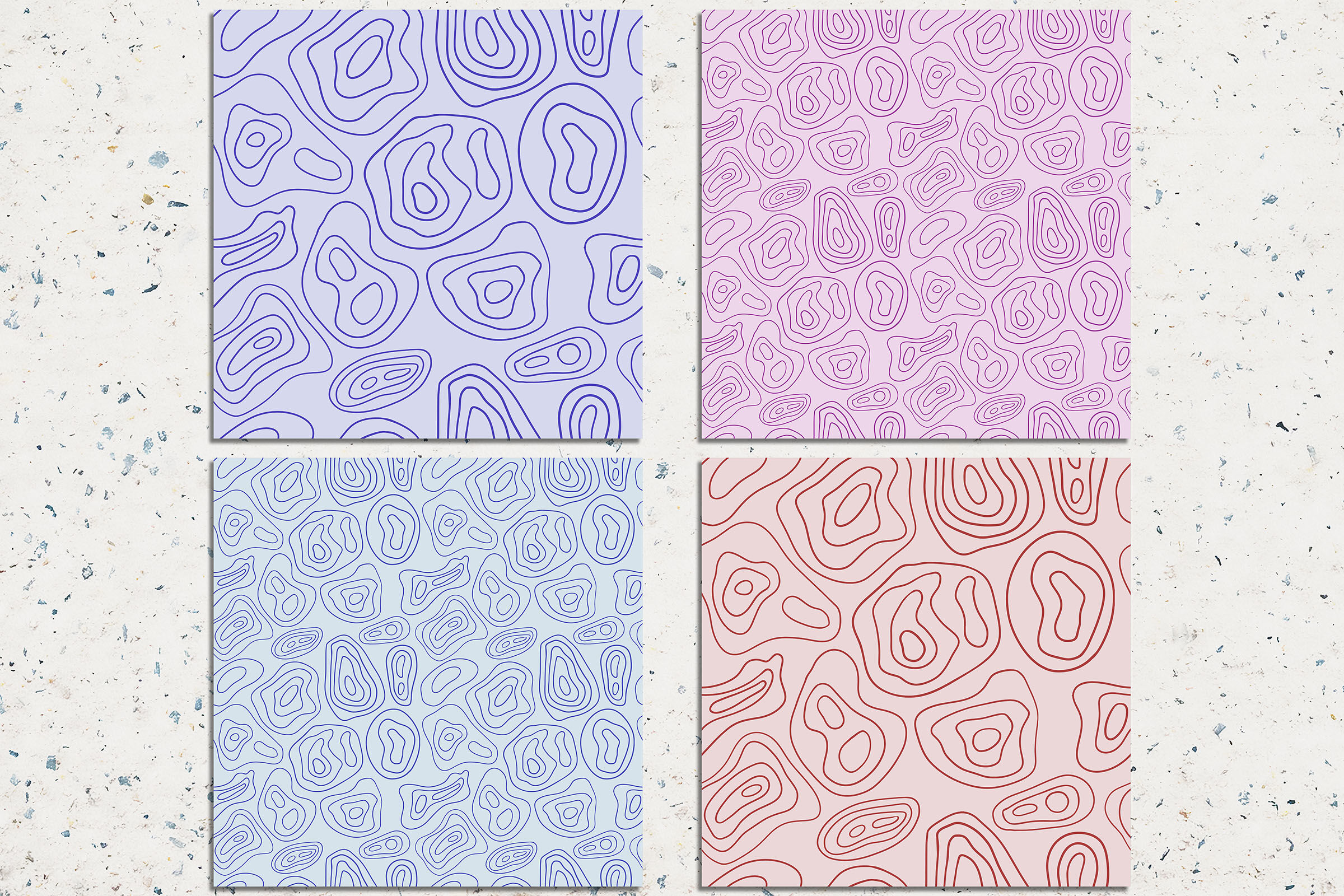 Topographic map seamless patterns By North Sea Studio