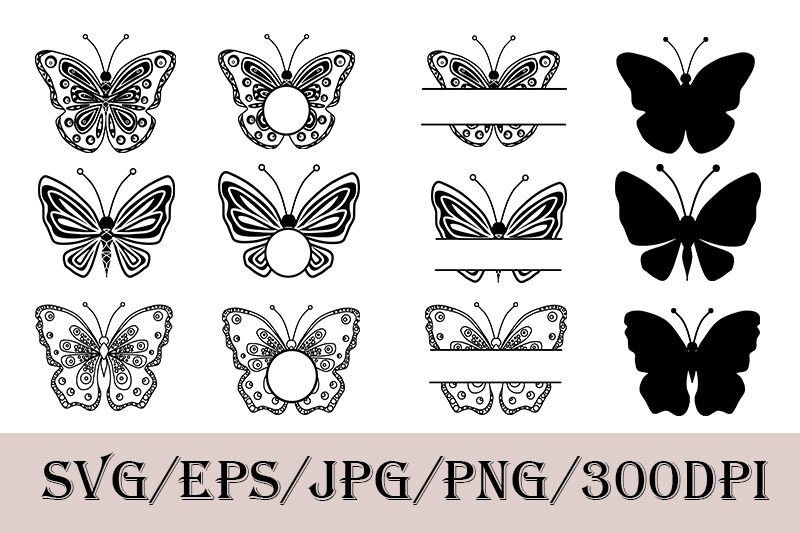 Butterfly, SVG, Butterfly Monogram, Frame, Ornament By BurmaArtStudio ...