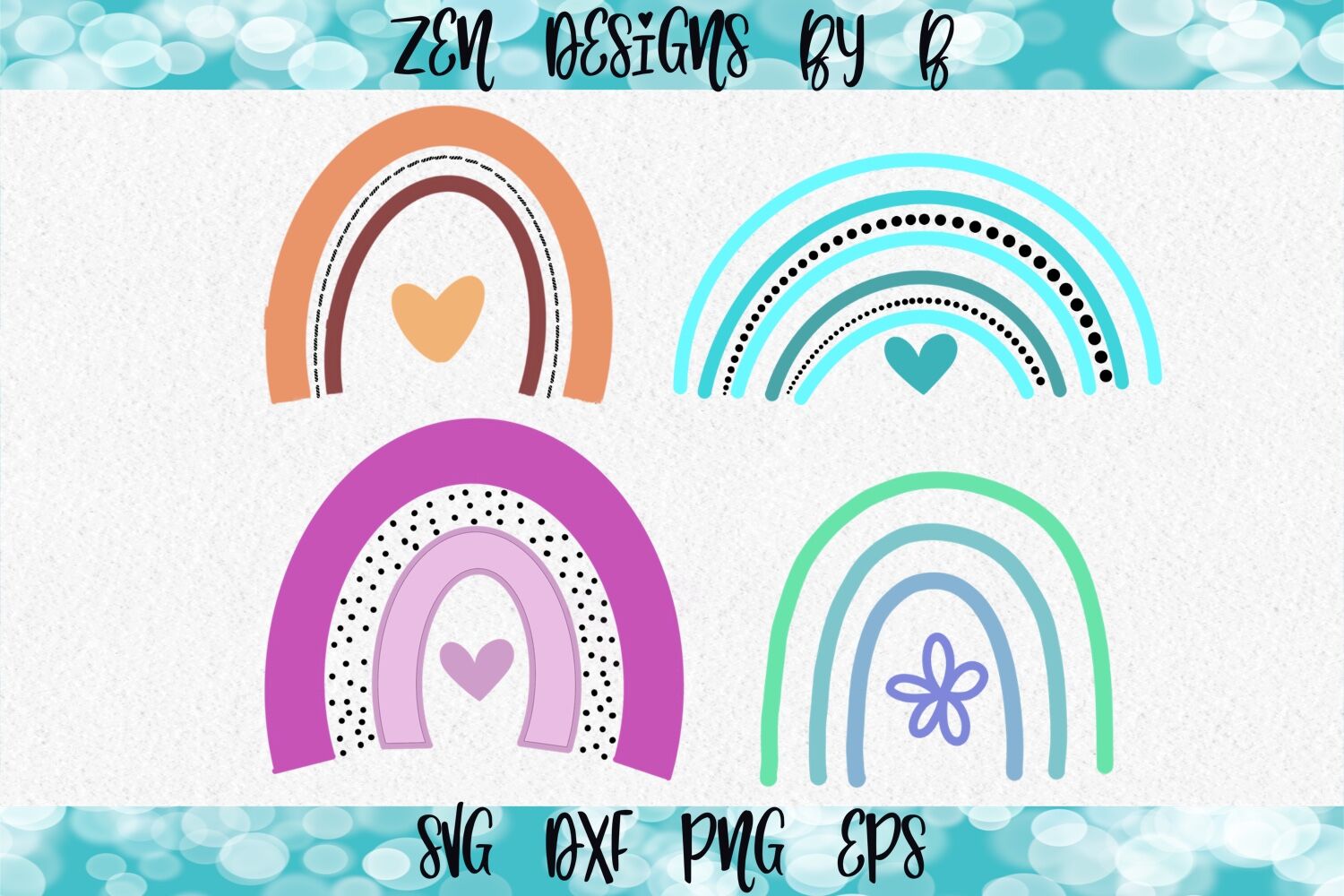 Rainbow SVG Bundle By Zen Designs By B | TheHungryJPEG.com