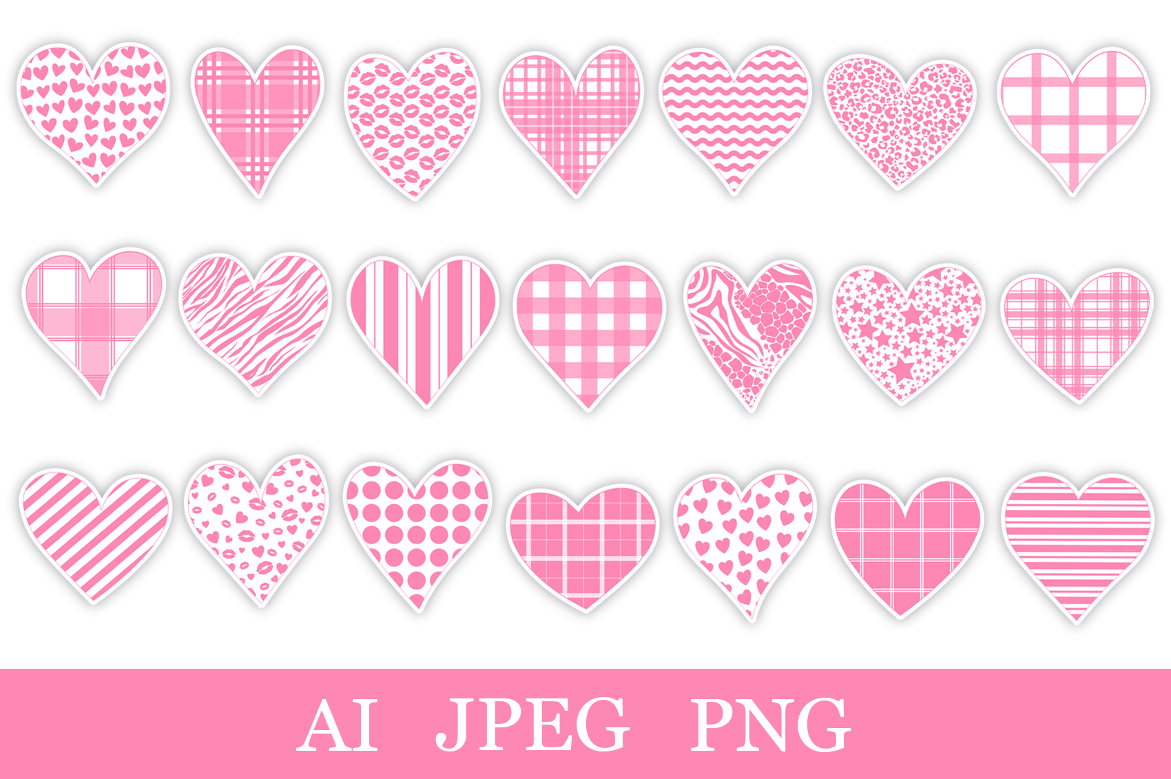Valentine's Day Sticker Bundle, Printable Stickers love png