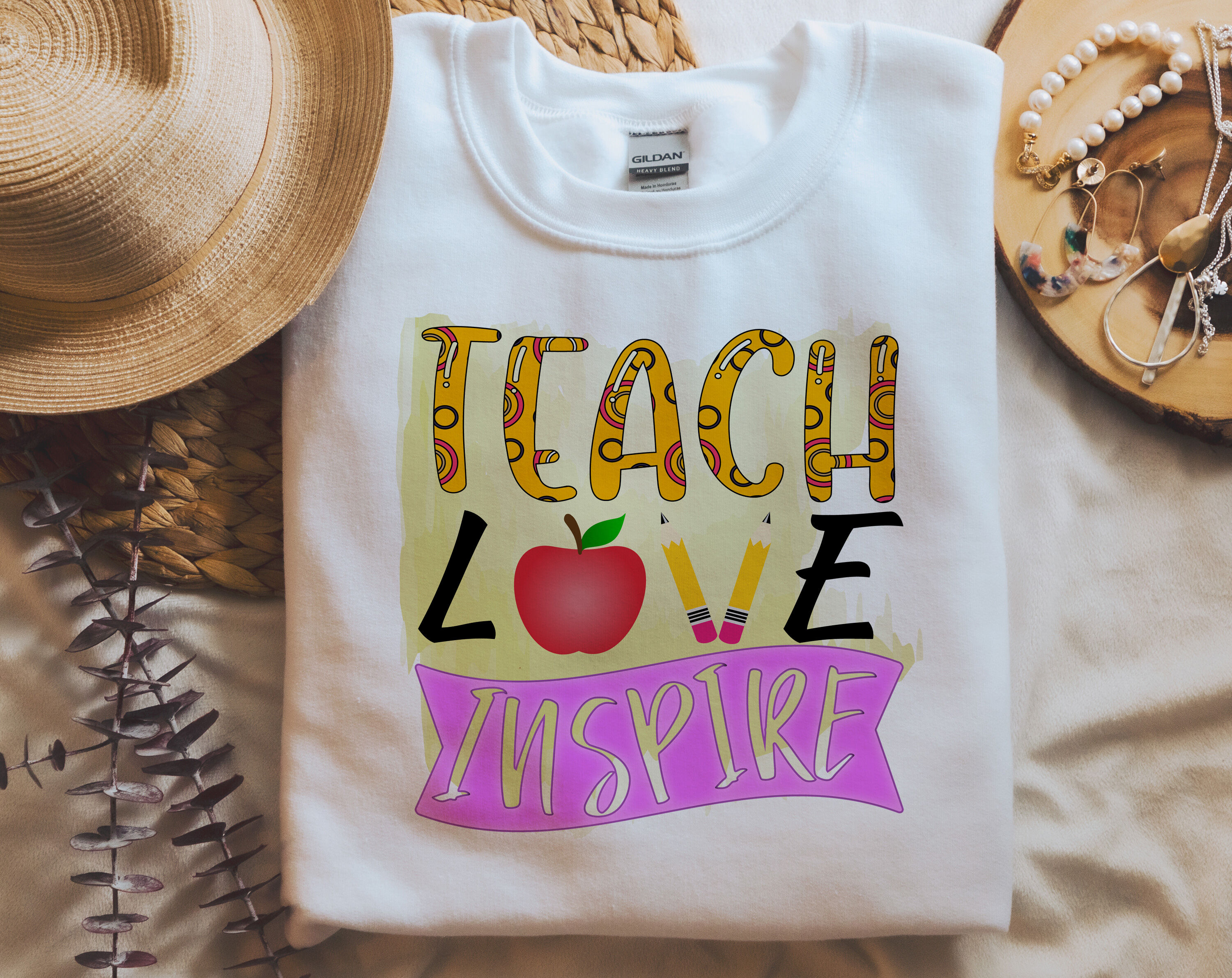 Teach Love Inspire PNG For Sublimation By LemonStudioCreations ...