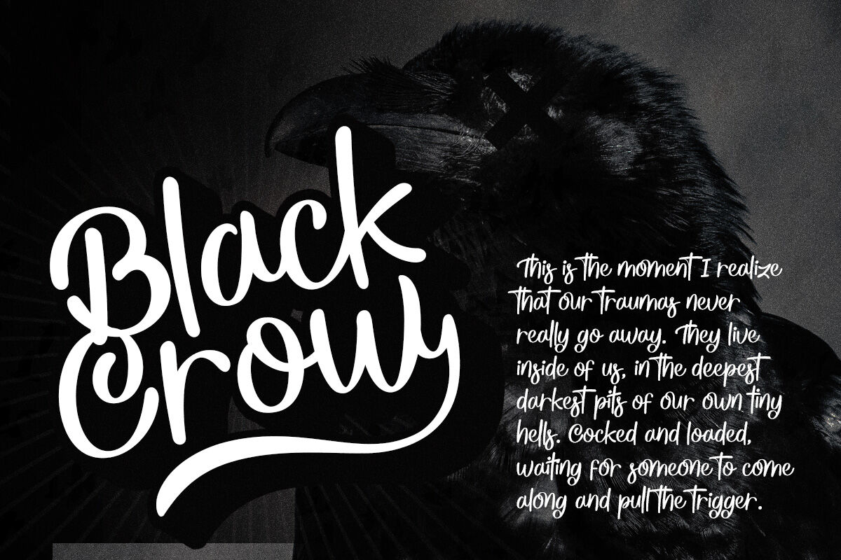 Black and White Funky Bold Script Font