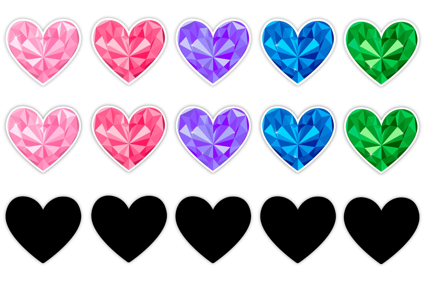 Valentine's Stickers Printable bundle. Silhouette stickers By  IrinaShishkova