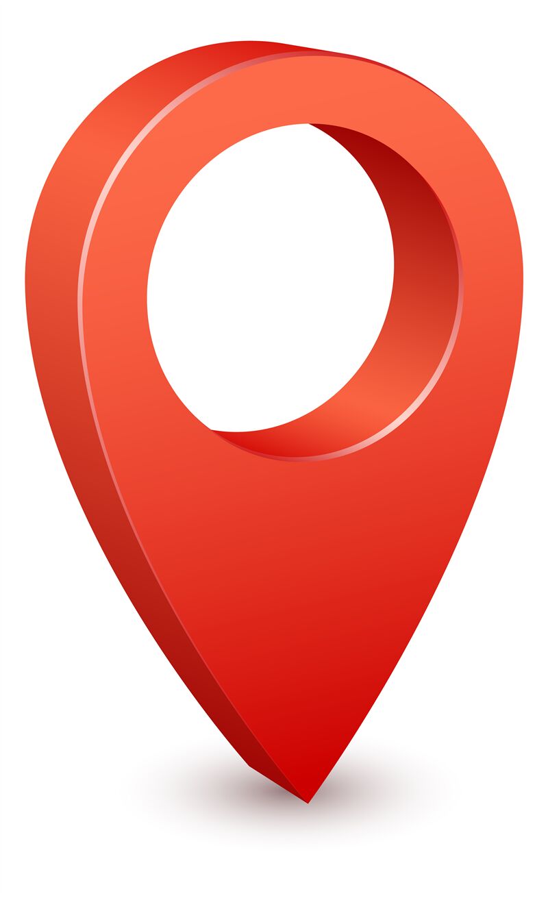 Red geo pin. Destination pointer. Realistic map tag By YummyBuum ...