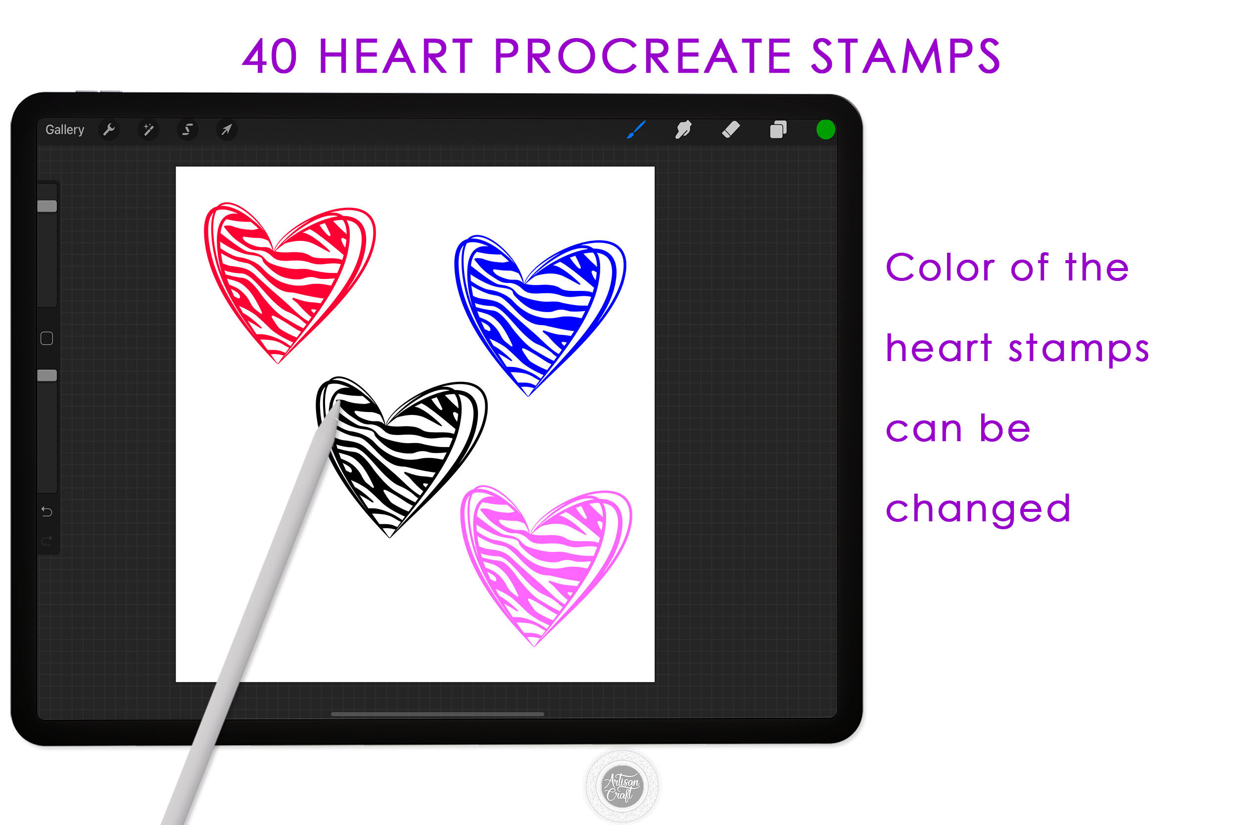 Procreate heart stamps, leopard print heart, animal print heart, procr By  Artisan Craft SVG | TheHungryJPEG