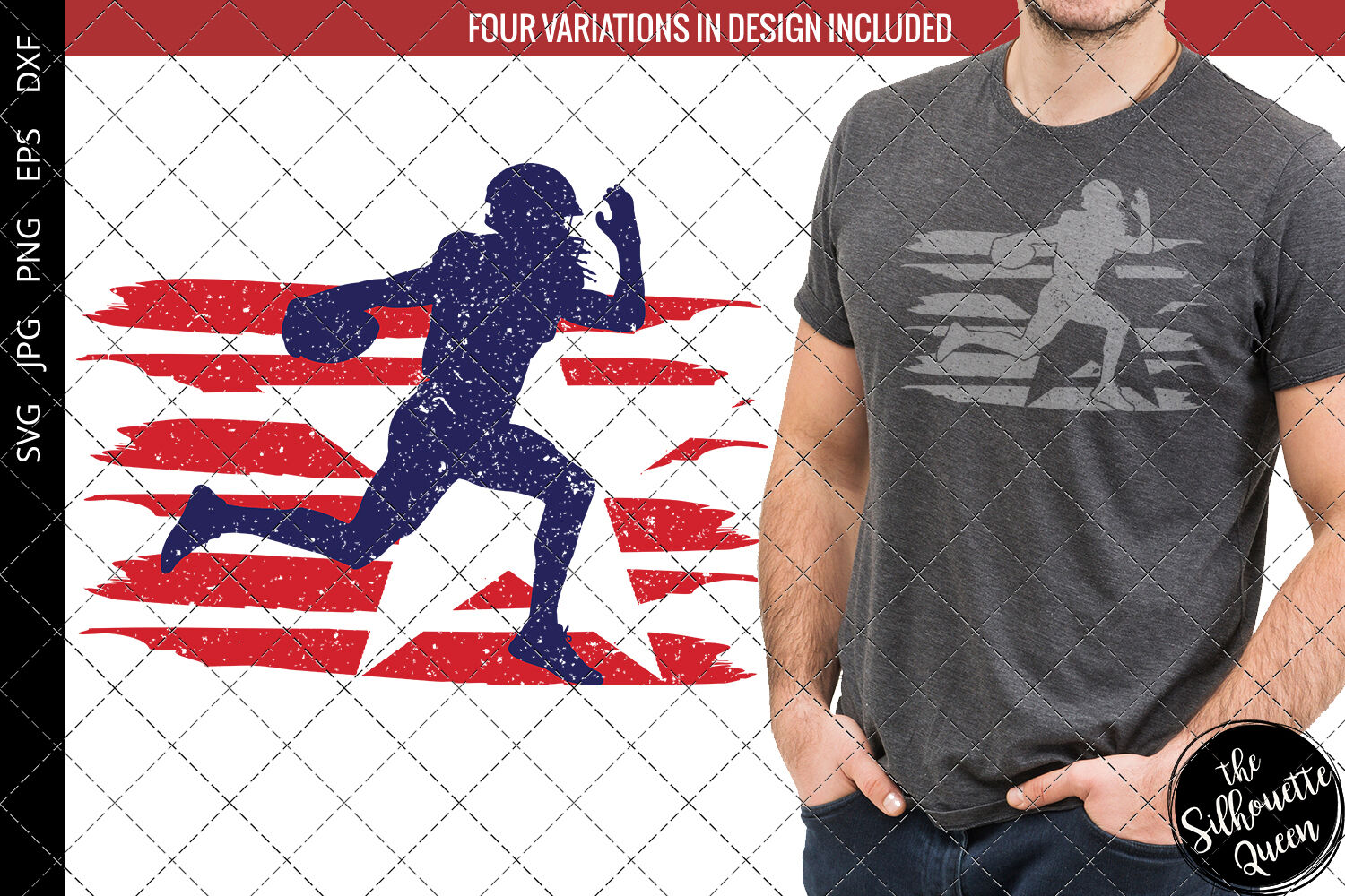 American Football With Flag SVG Cut File