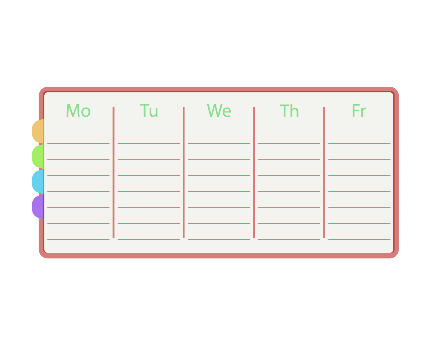 Weekly planner template. Vector reminder office blank By 09910190 ...