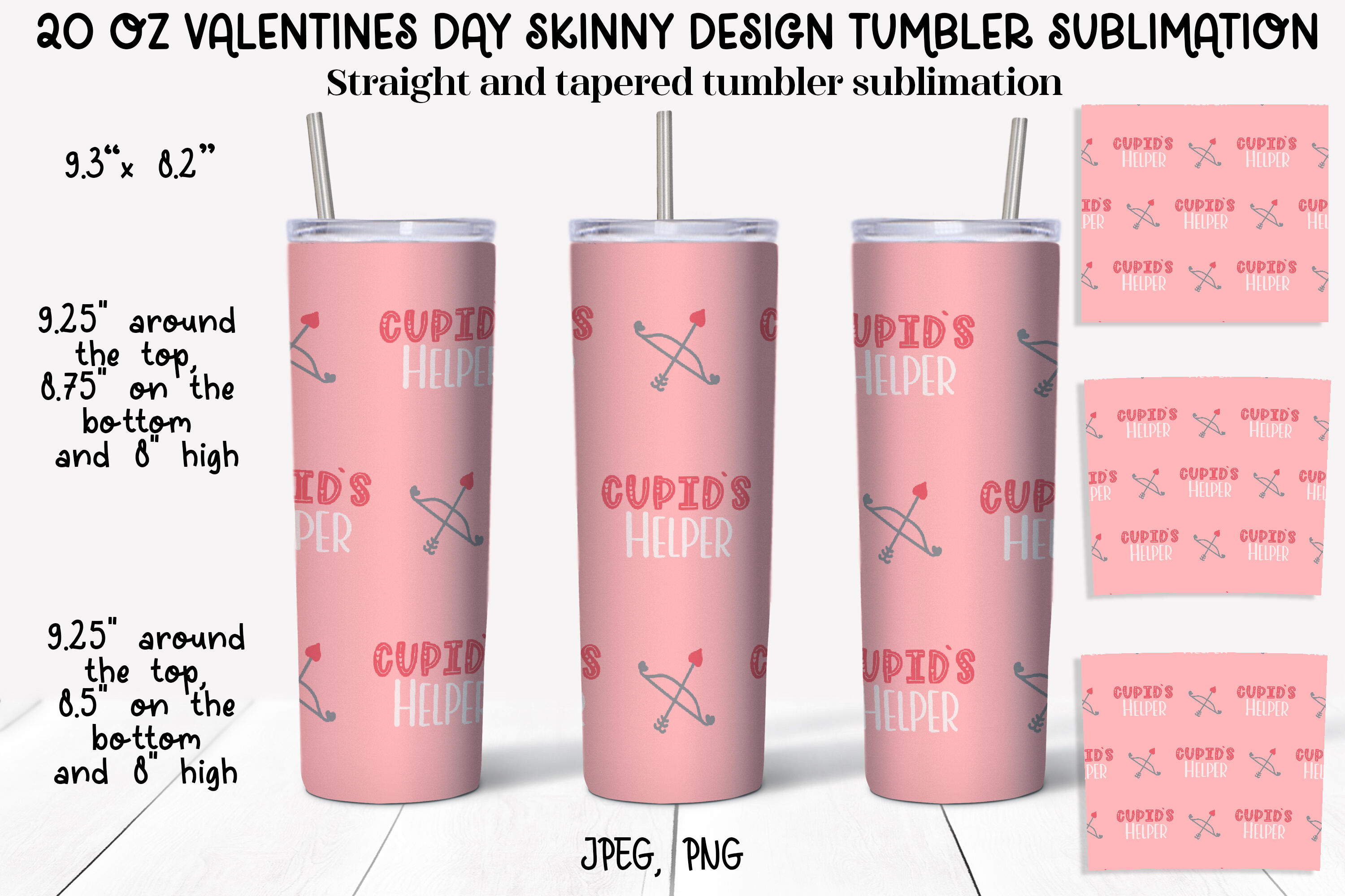 Pink and White Roses Sublimation 20 oz Skinny Tumbler Design Pack