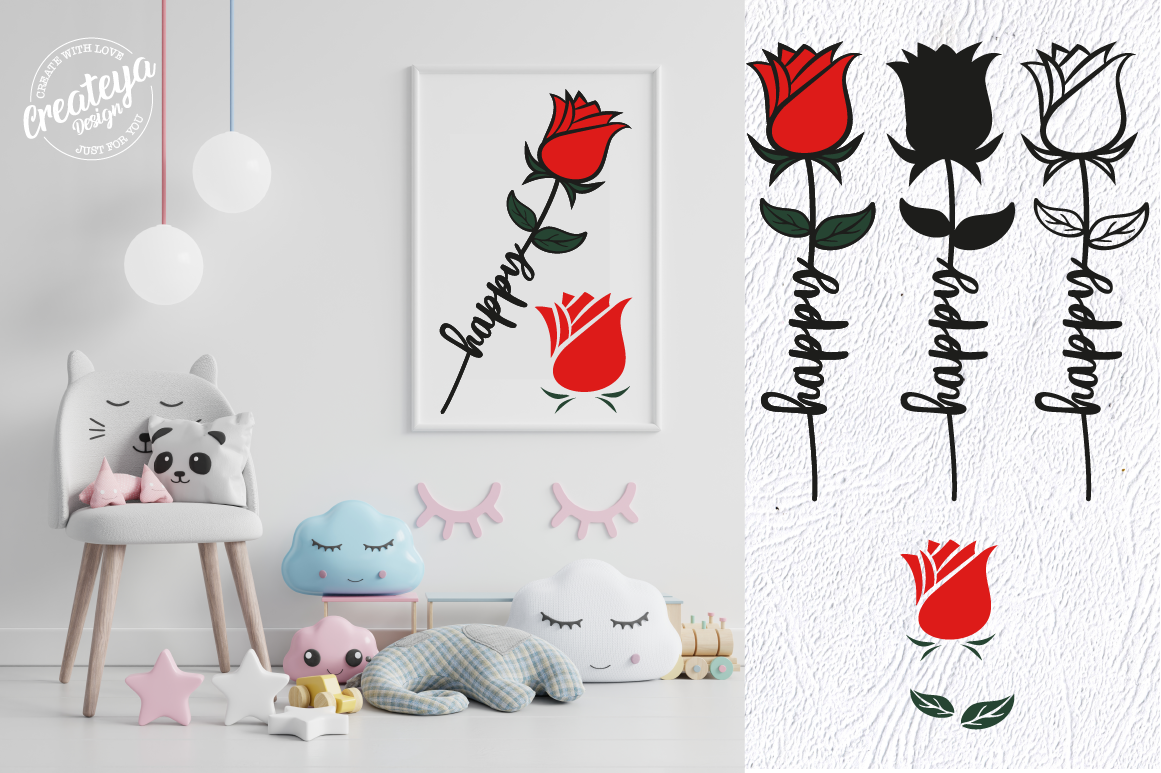 Family SVG, Rose SVG, Flower SVG, Flower laser By Createya Design