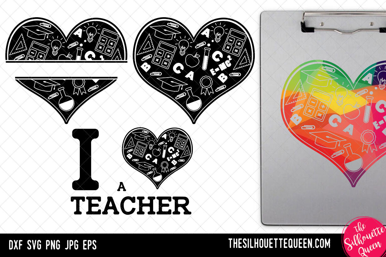 Teacher Heart Svg Valentines Day Svg Heart Teaching Svg By The Silhouette Queen Thehungryjpeg