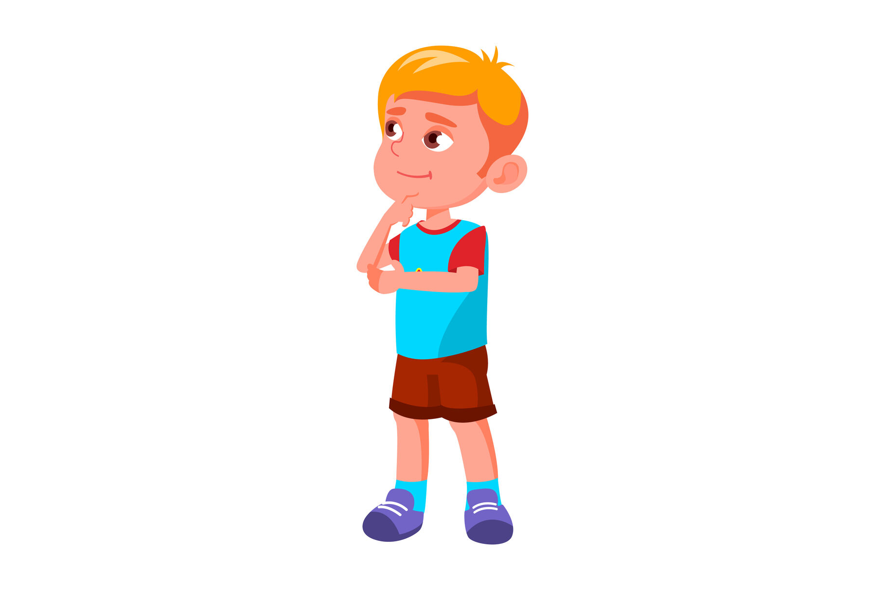 standing child clipart thinking