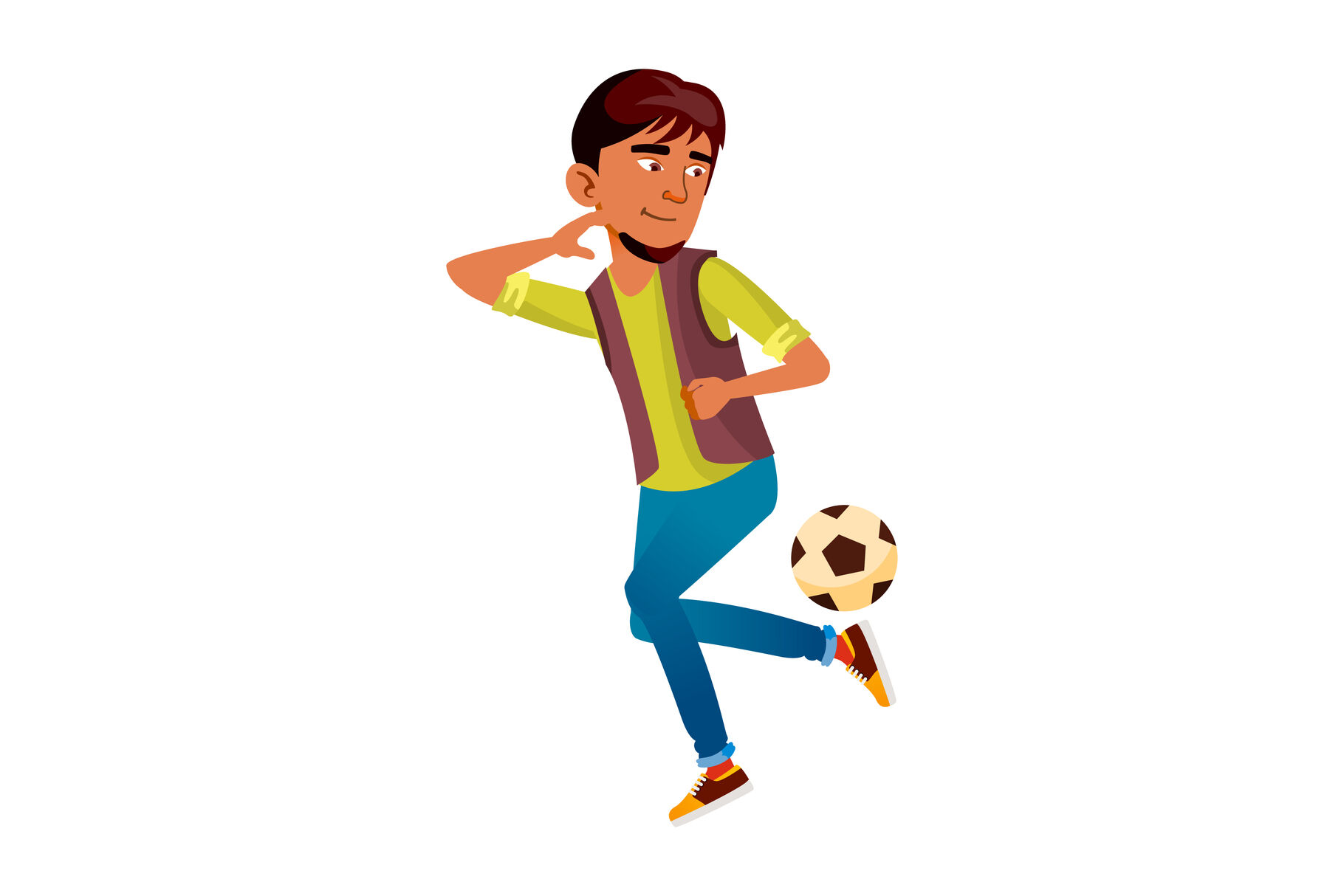 teen boy kick playing football vector By Pikepicture | TheHungryJPEG