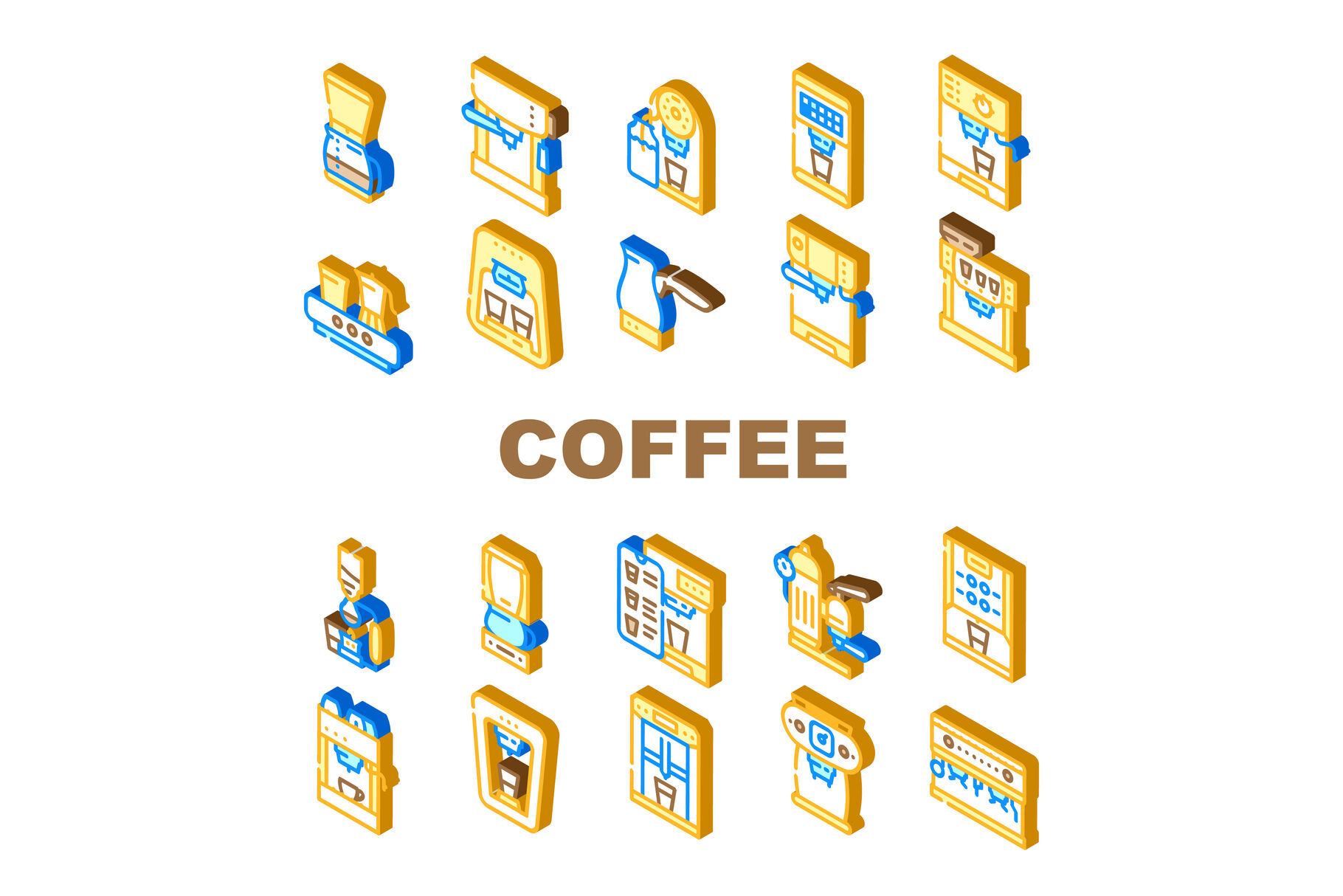 Premium Vector  Coffee accessories set coffee equipment icons