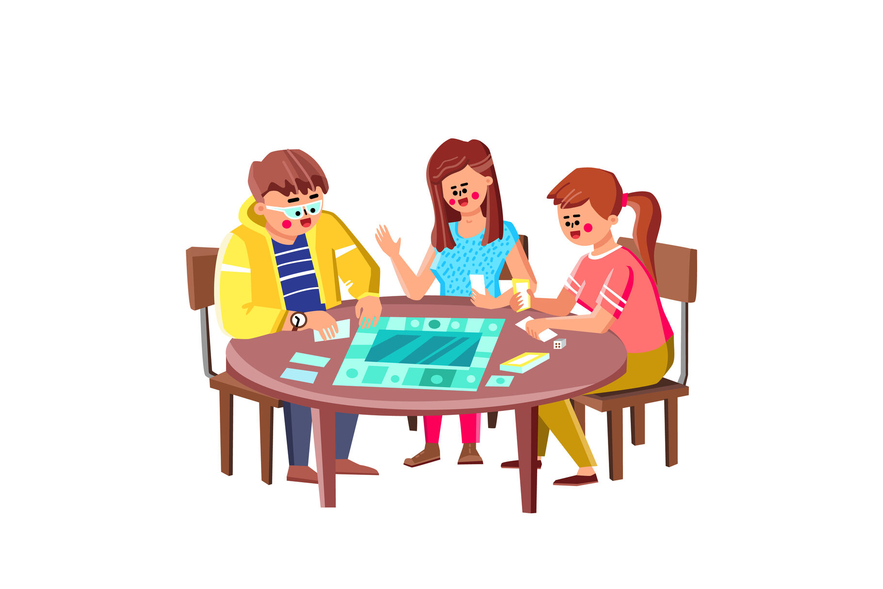 friends playing board games
