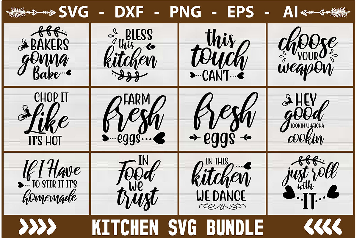Kitchen Towels Sayings SVG  Funny Kitchen SVG Bundle - So Fontsy