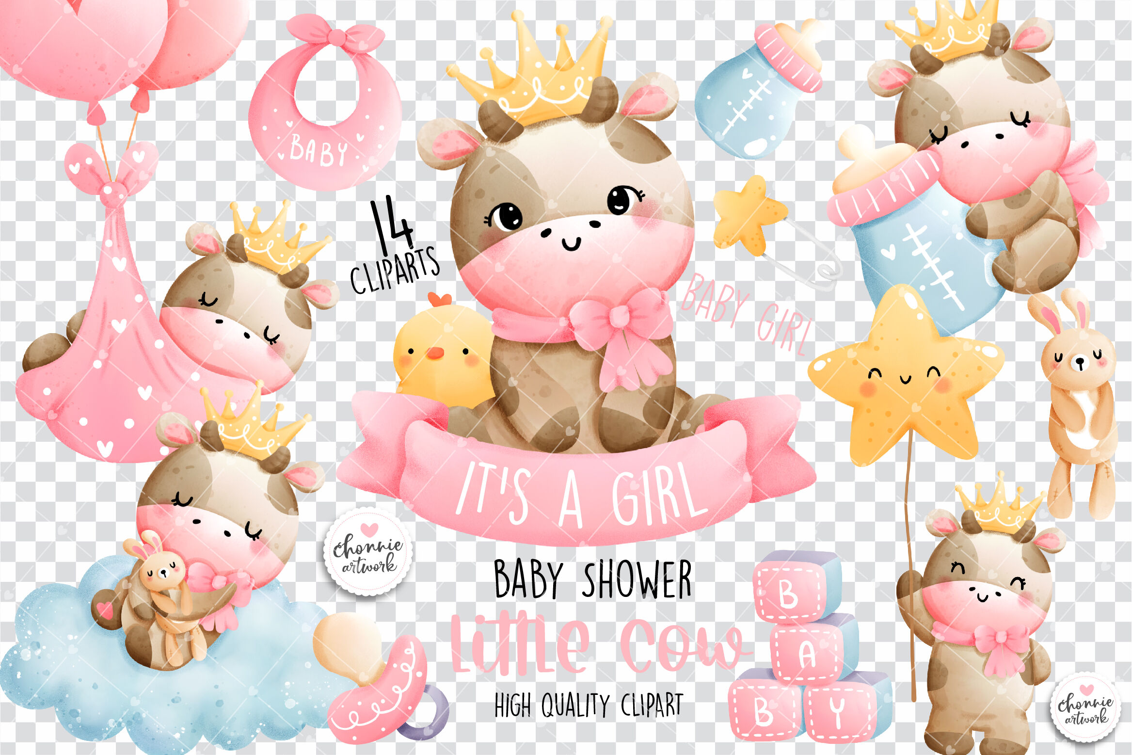 its a girl baby shower clip art