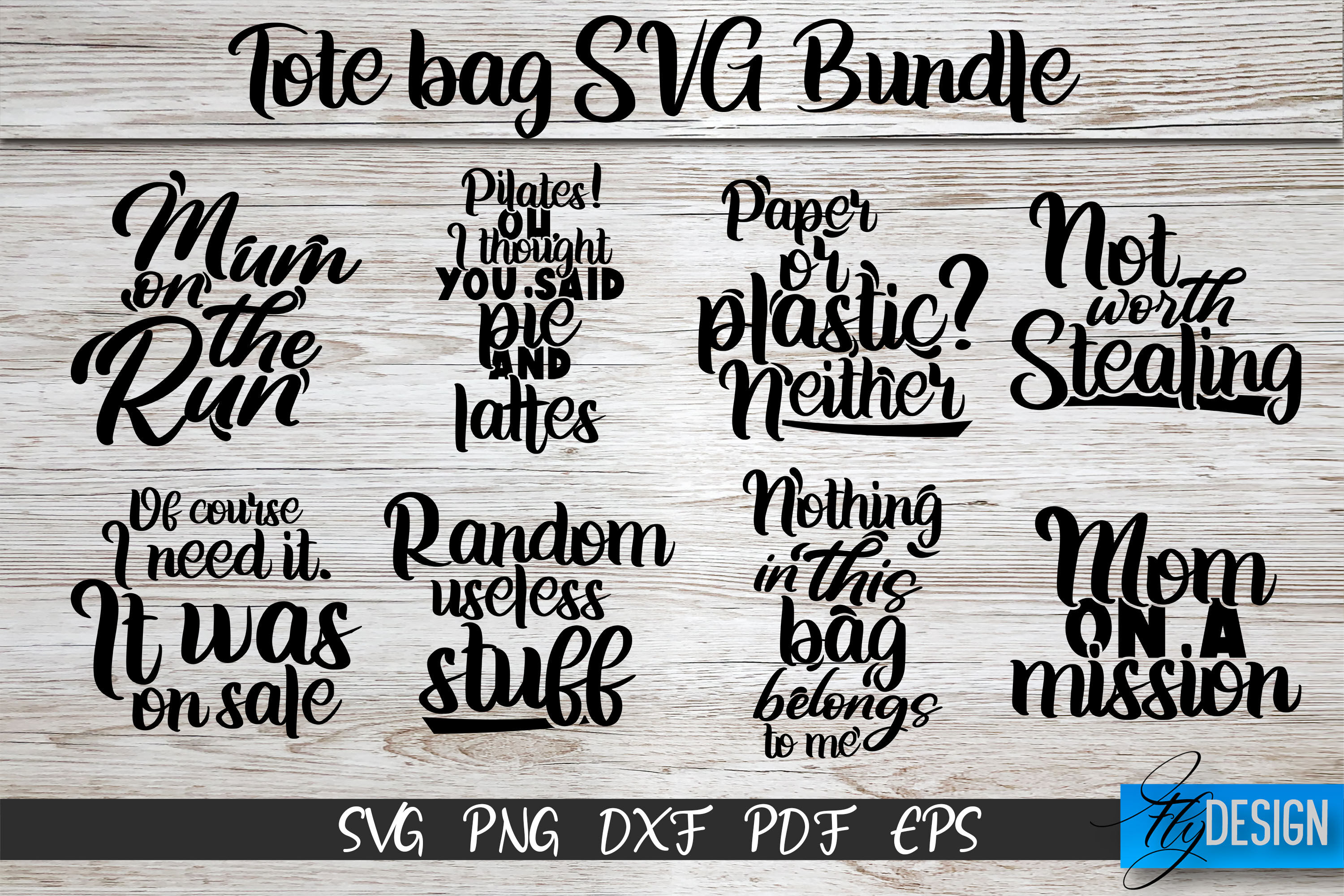 Tote Bag Design SVG Bundle, Ironic Quotes