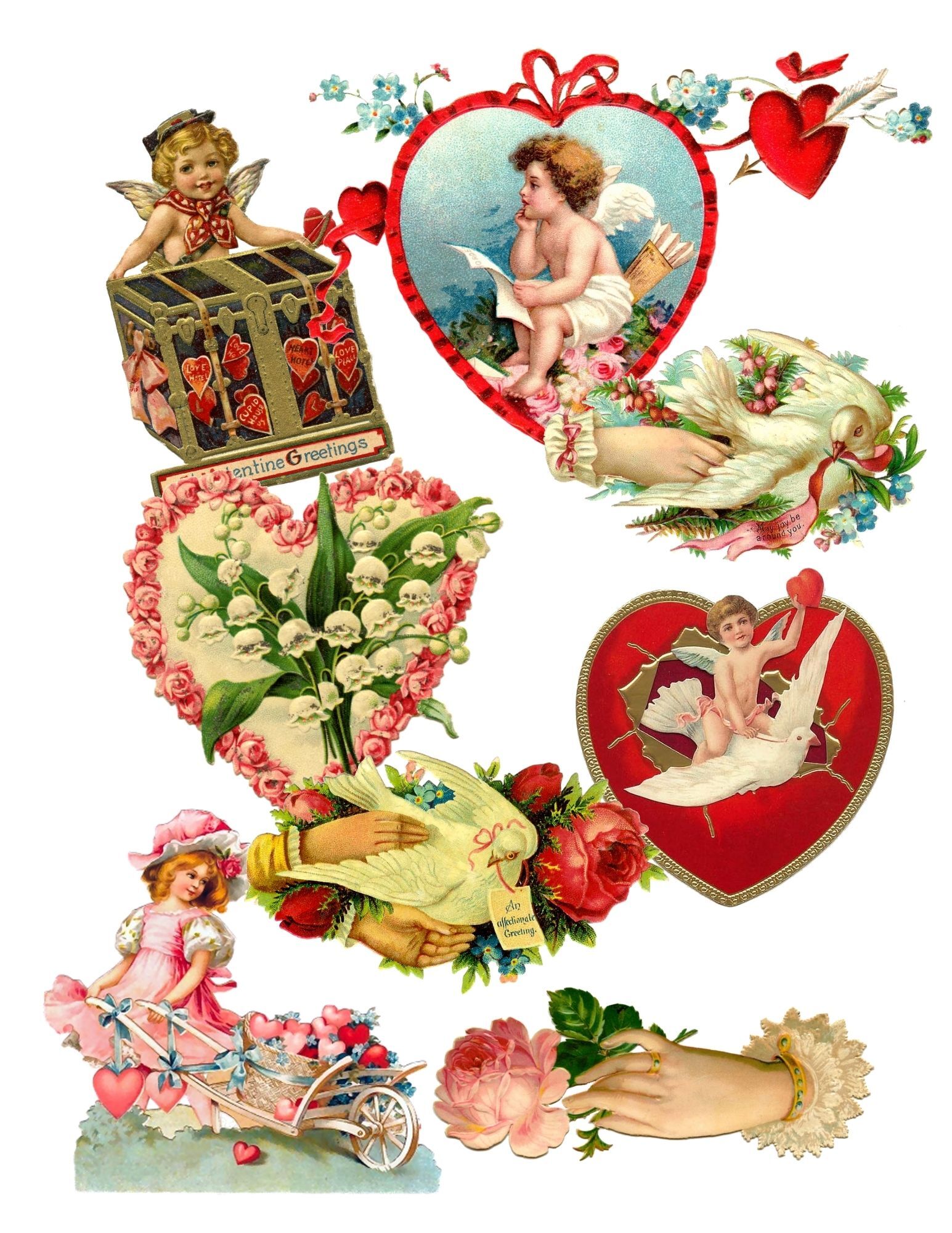 Authentic Vintage Valentines Cards Graphic by Digital Attic Studio
