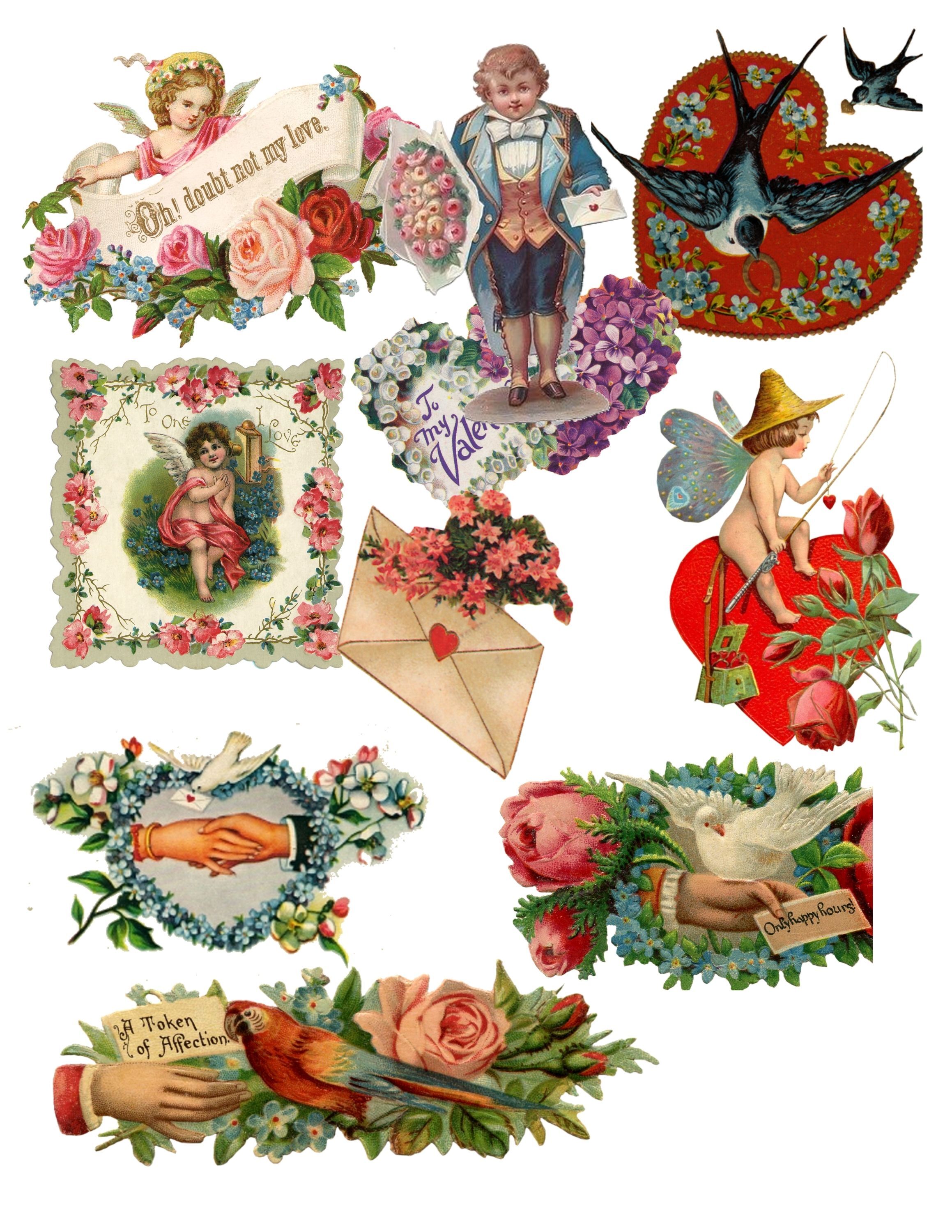 Authentic Vintage Valentines Cards Graphic by Digital Attic Studio