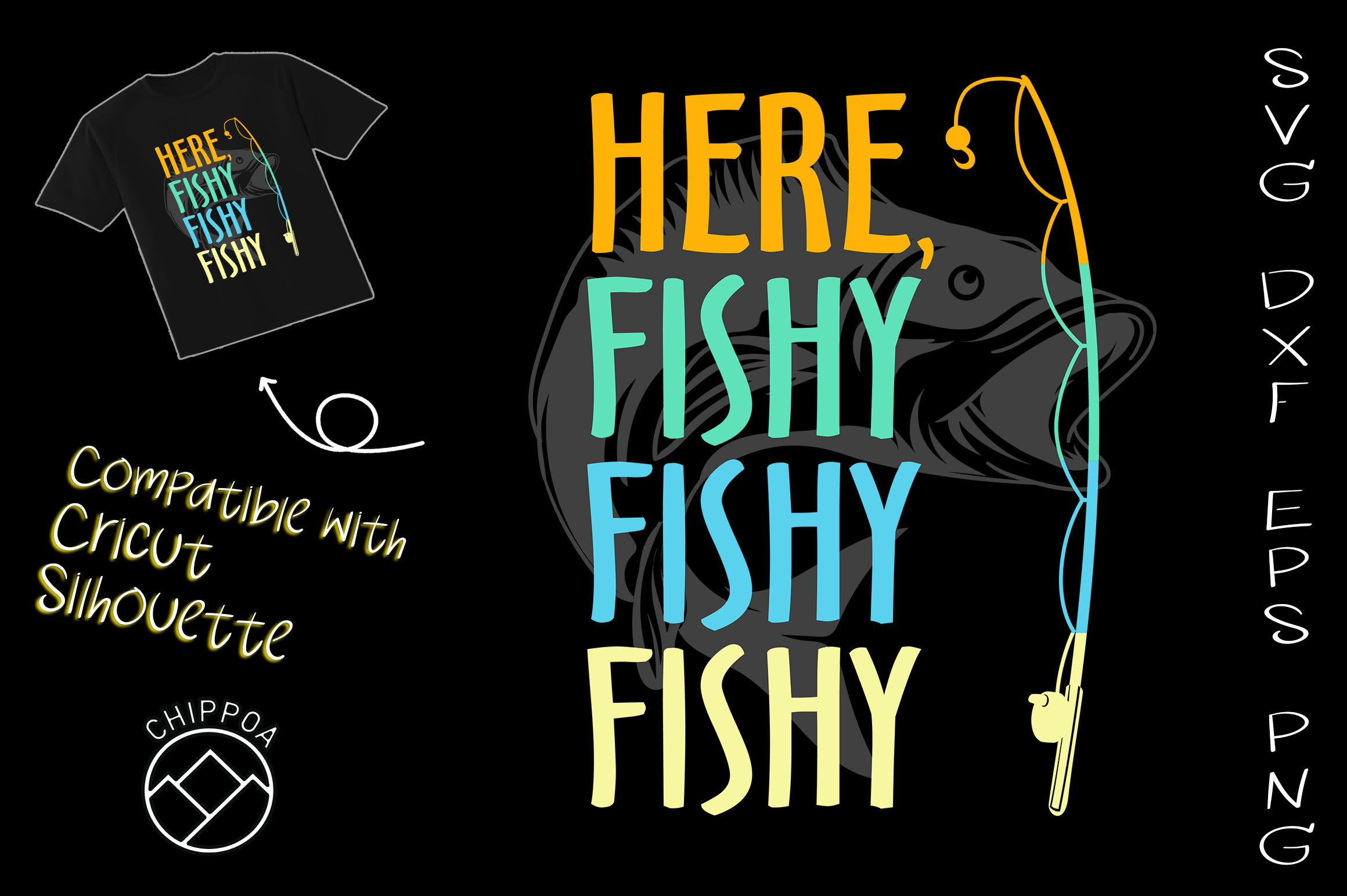 Lucky Fishing Shirt Svg, Fishing Lover Gift Svg, Dxf Png Cut File for  Cricut Silhouette Cameo