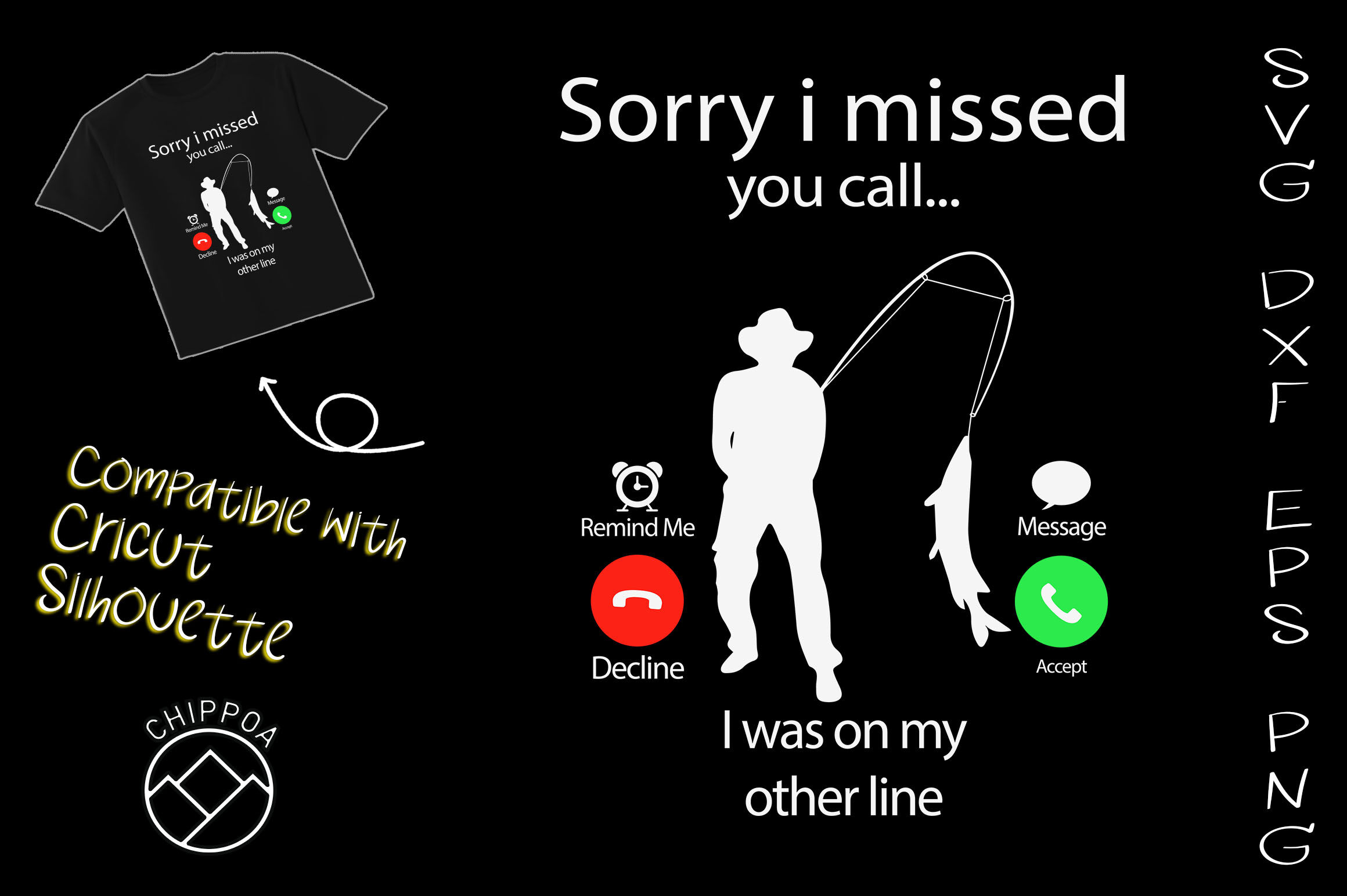 Sorry I Missed Your Call Was On Other Line Funny Men Fishing T-Shirt design  vector, fishing shirt, funny vintage - Buy t-shirt designs