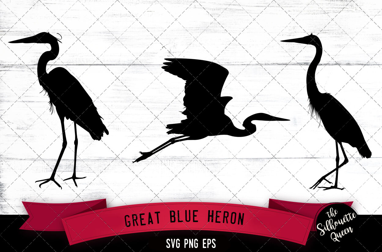 great blue heron outline