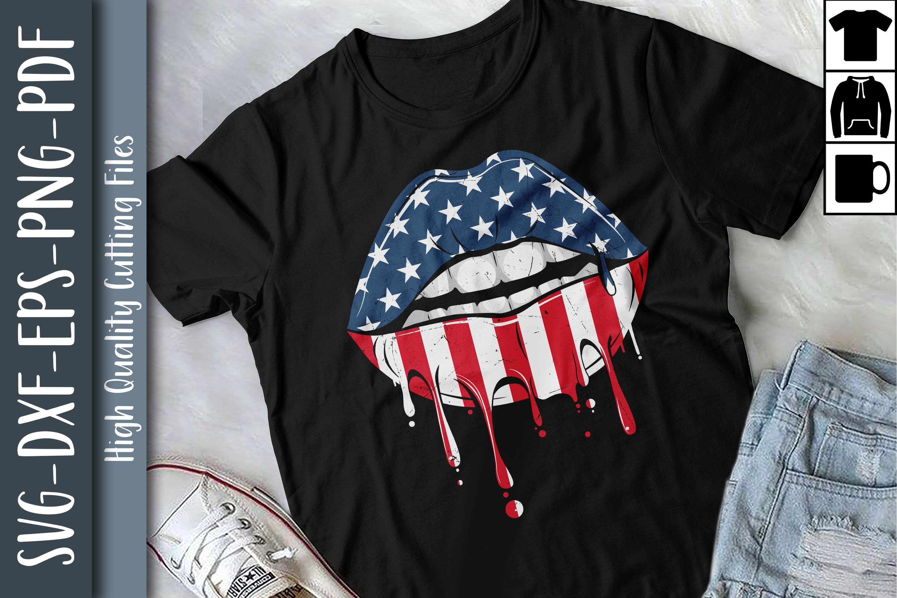 Funny Lips 4th Of July USA Mouth By Unlimab | TheHungryJPEG