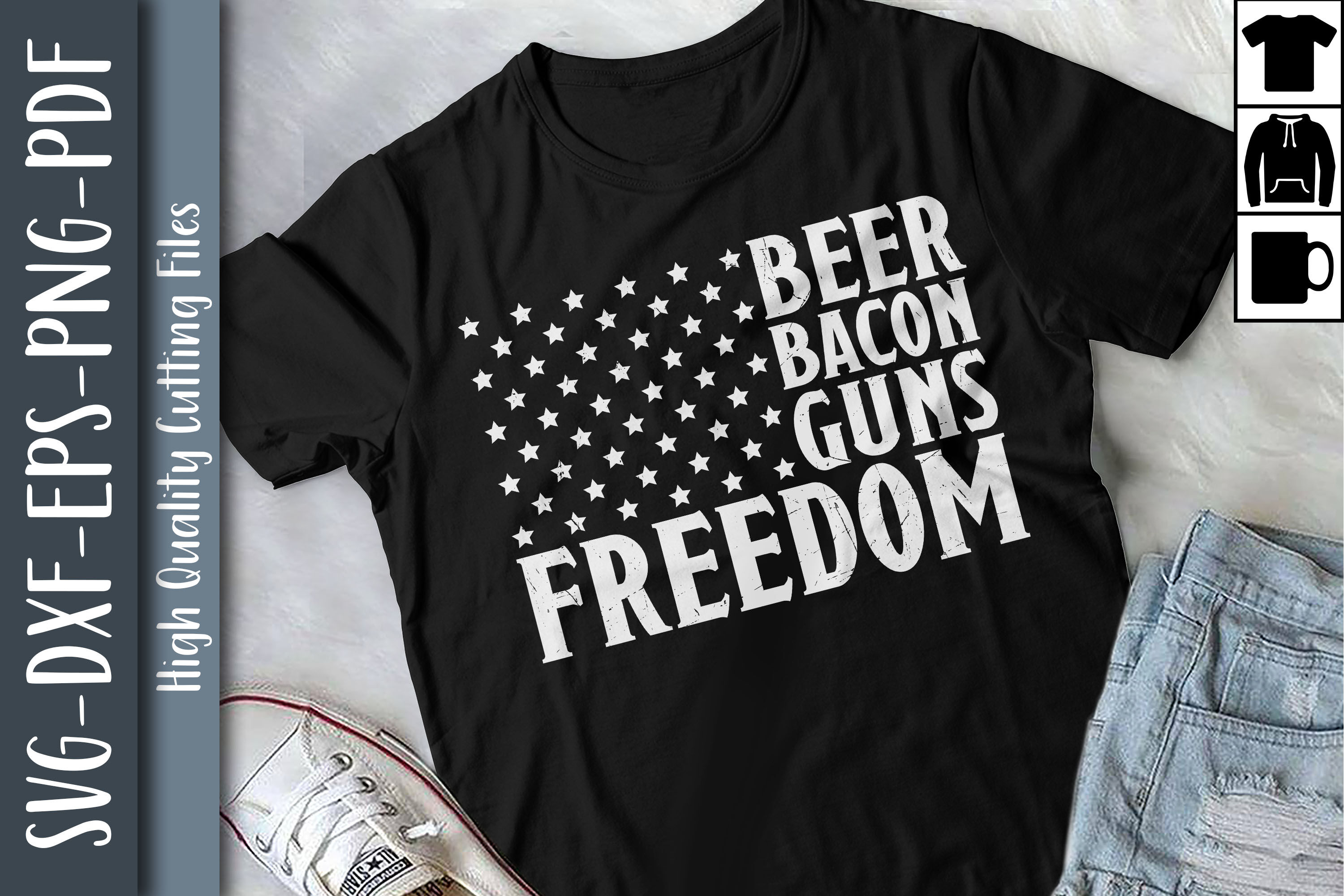 Beer Bacon Guns And Freedom Gift By Unlimab TheHungryJPEG