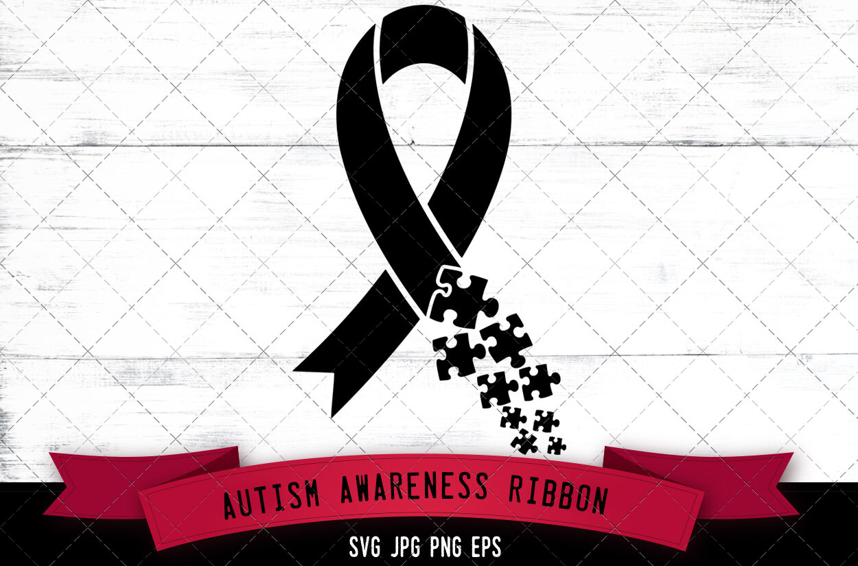 autism awareness ribbon vector