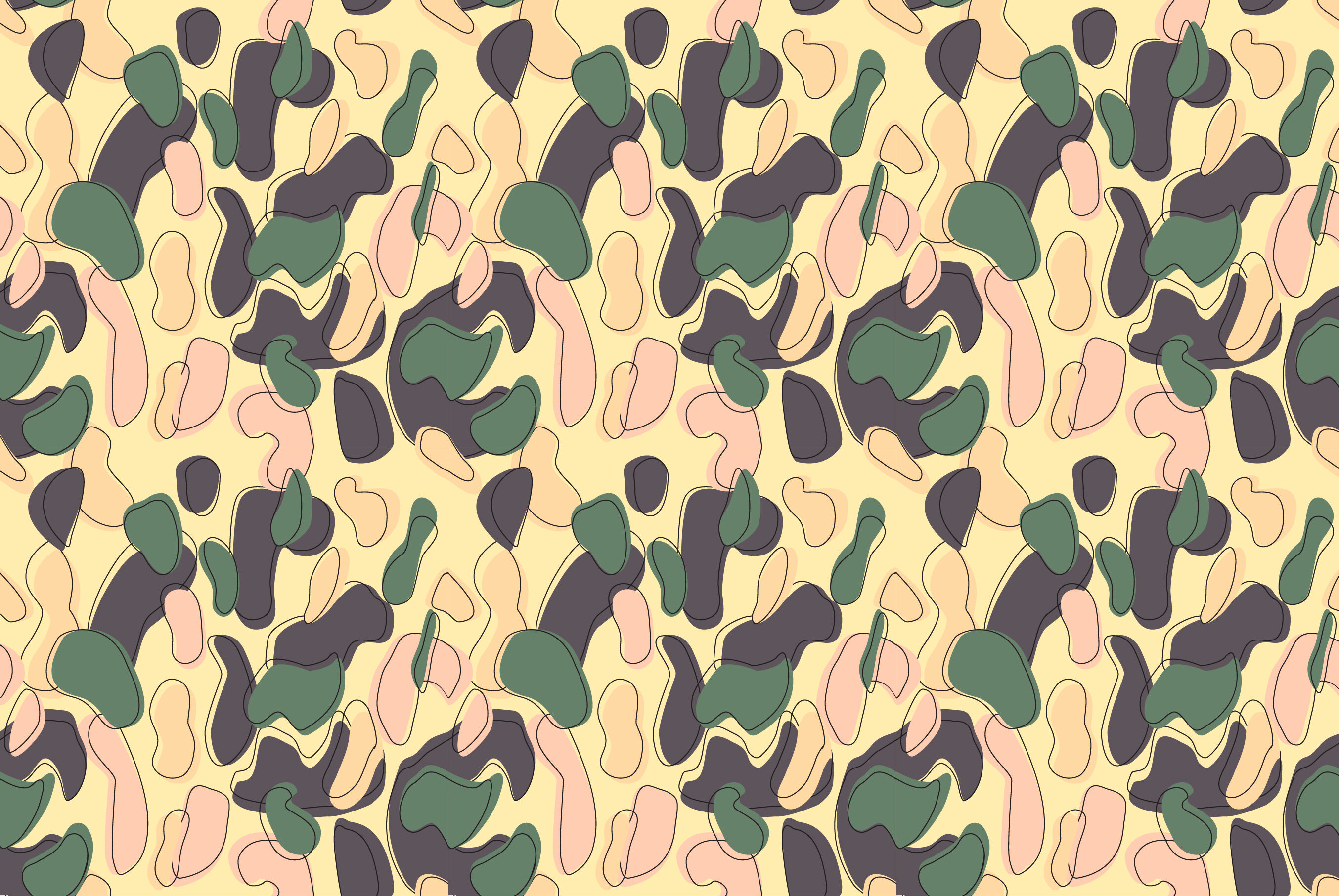 Camouflage pattern background seamless vector illustration. Modern