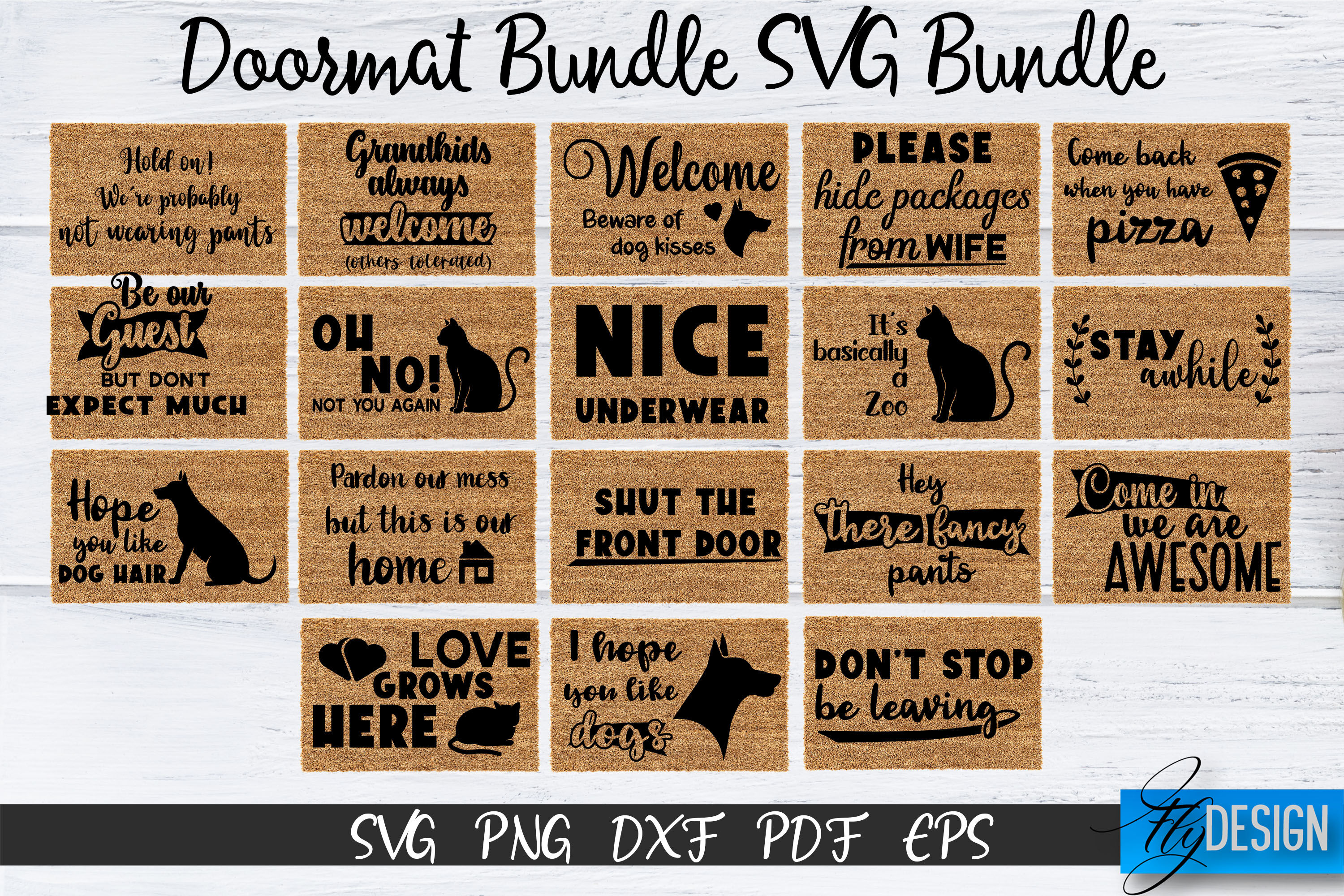 Dog Door Mat SVG Bundle