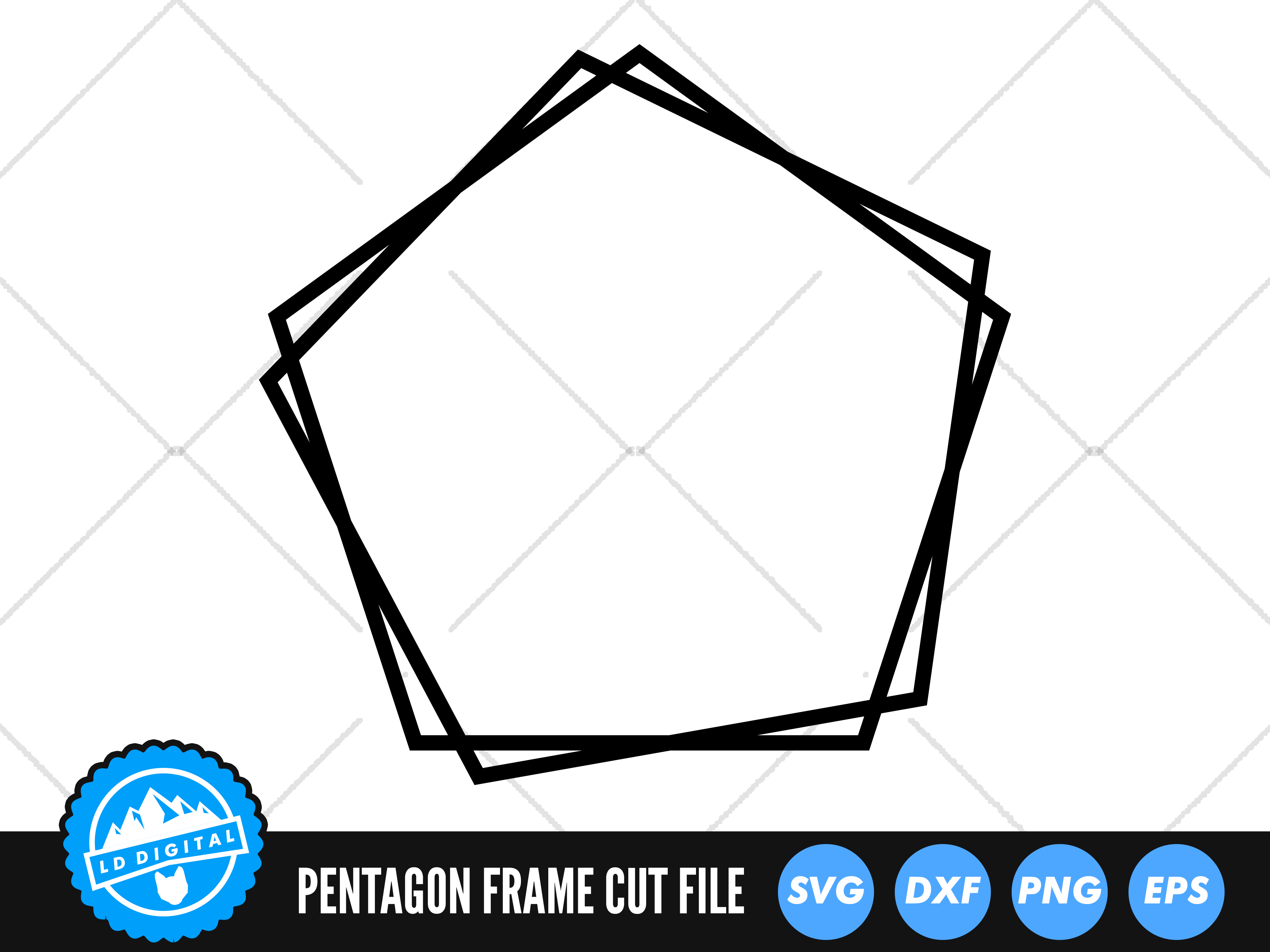 Pentagon Frame SVG | Polygon Frame Cut File | Pentagon Monogram SVG By ...