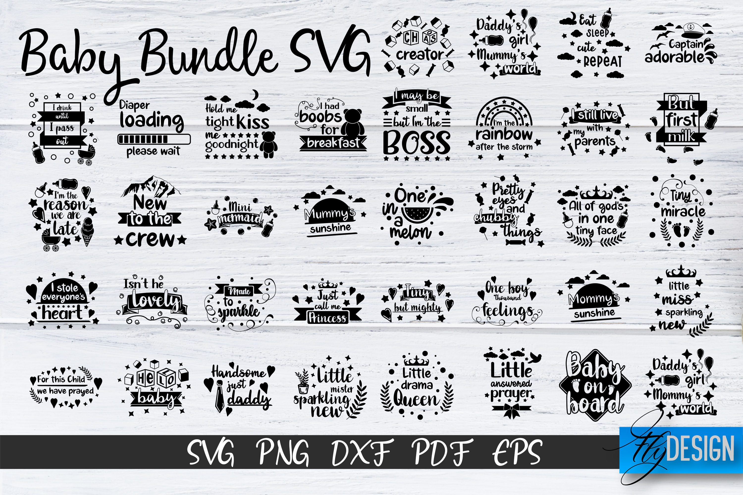 Baby Bundle SVG. Baby Shower SVG. Funny Quotes and Sayings. By Fly Design |  TheHungryJPEG