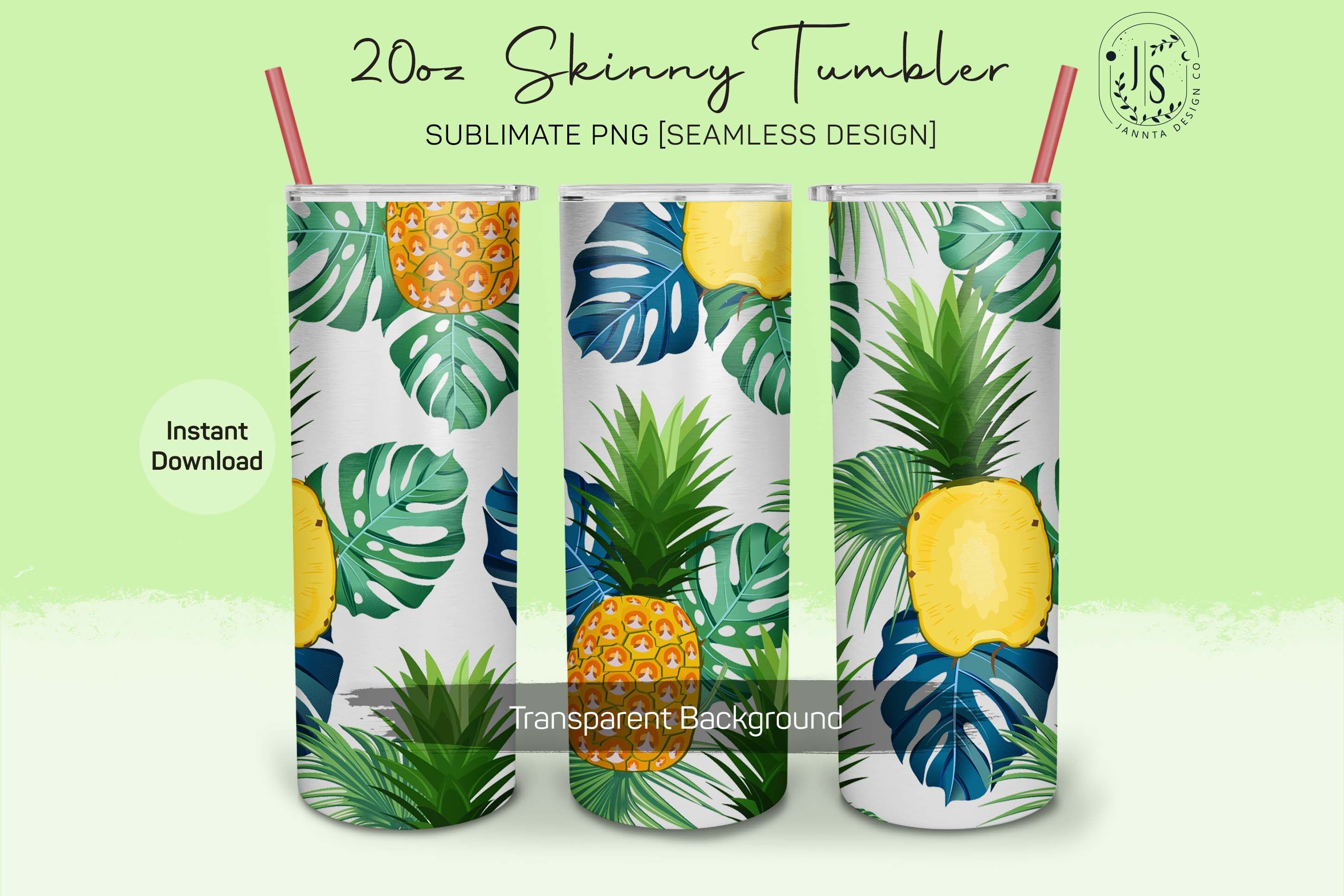 Pineapple Fruit 20oz Tumbler Sublimation Wraps By JANNTA | TheHungryJPEG