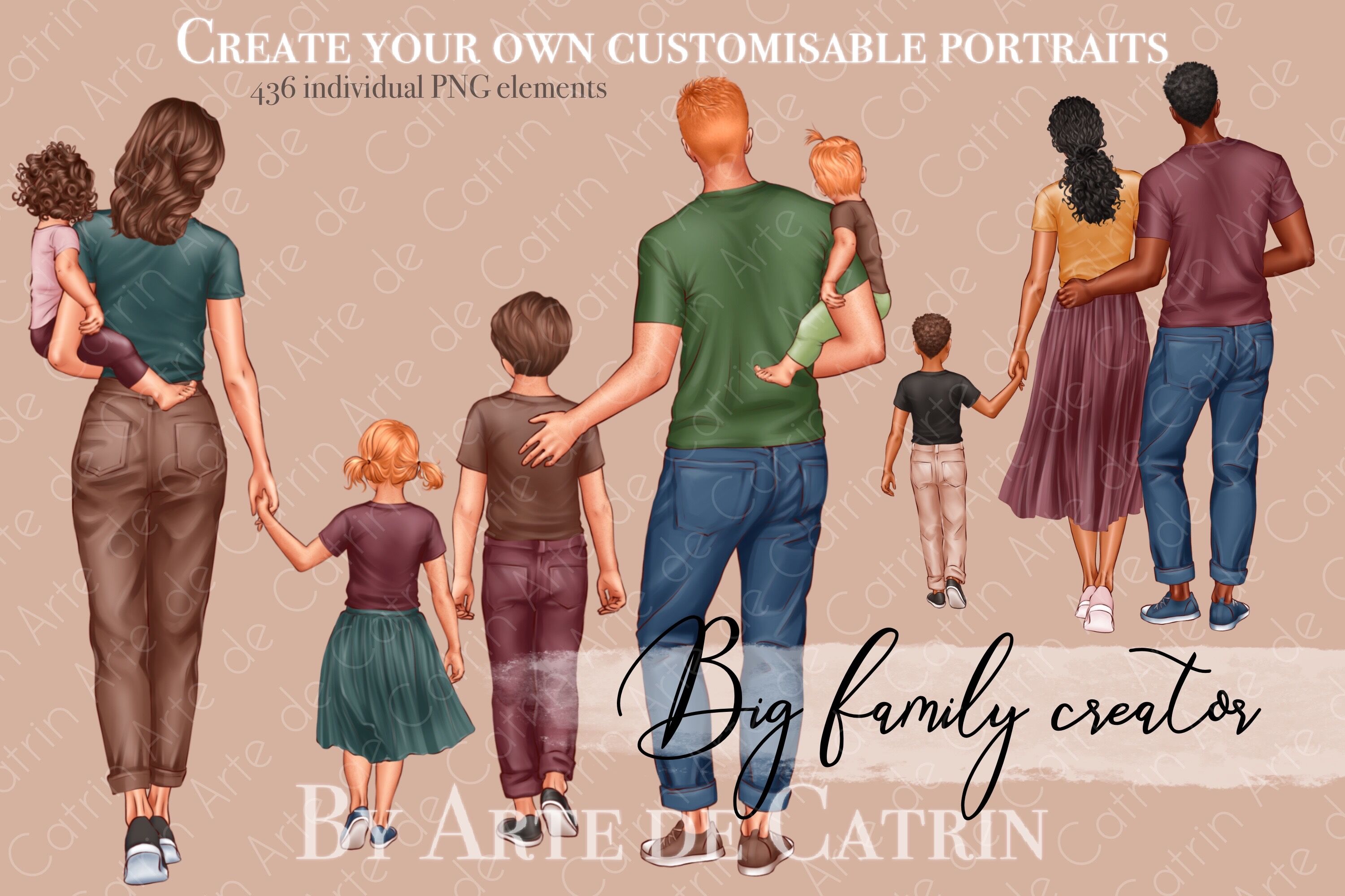 Big Family Creator Clipart, Father's Day Clipart, Mother's Day Clipart By  ArtedeCatrin TheHungryJPEG