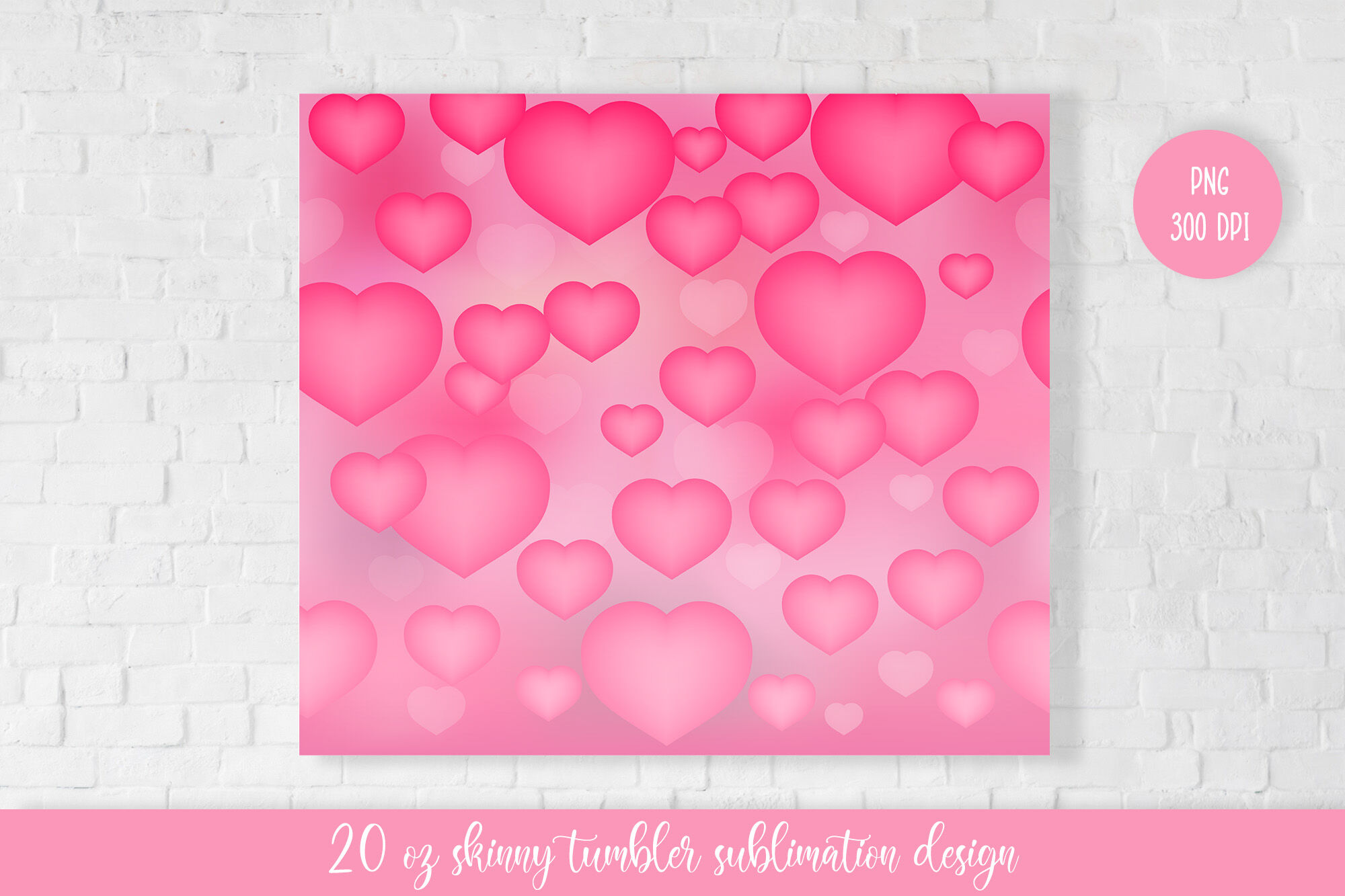 Valentine tumbler sublimation design Heart tumbler wrap Png By