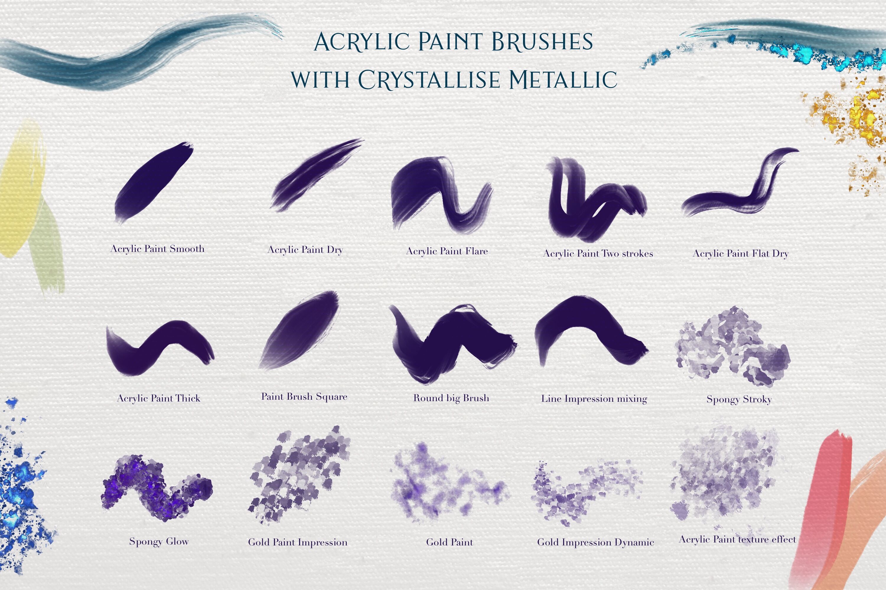 Fantastic Acrylic Paint Procreate brushes By | TheHungryJPEG