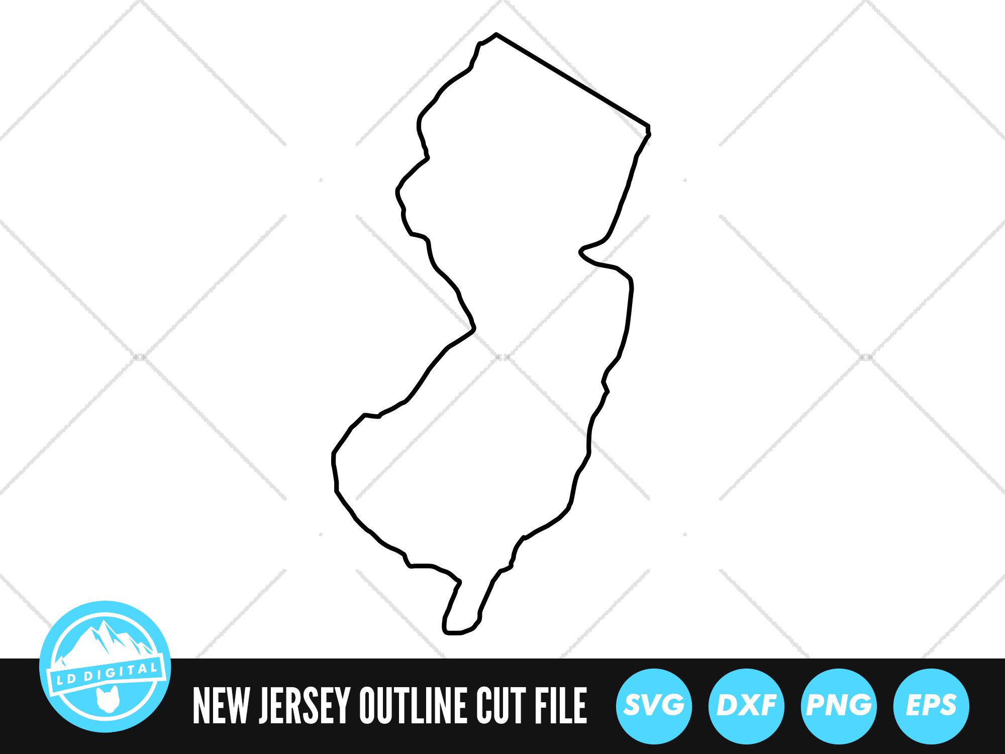 New Jersey SVG | New Jersey Outline | USA States Cut File By LD Digital |  TheHungryJPEG