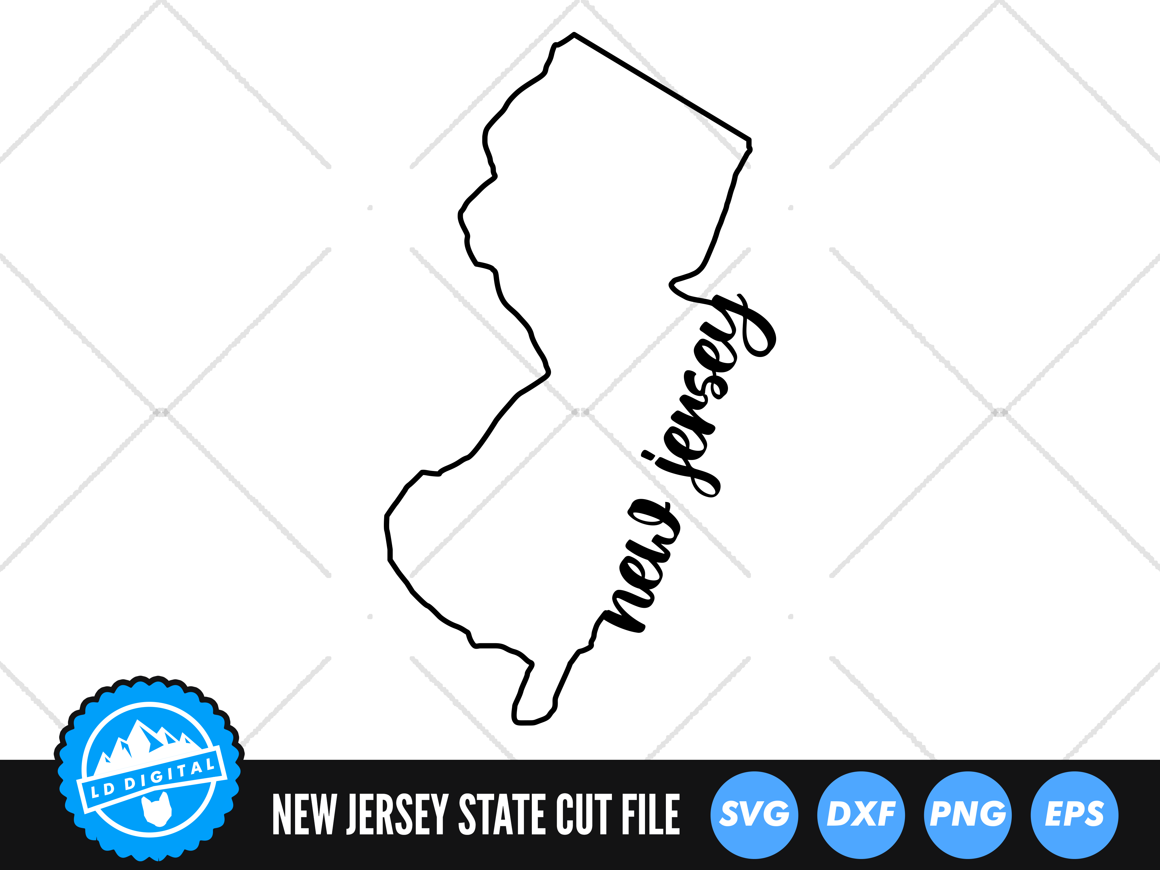 New Jersey SVG | New Jersey Outline | USA States Cut File By LD Digital |  TheHungryJPEG