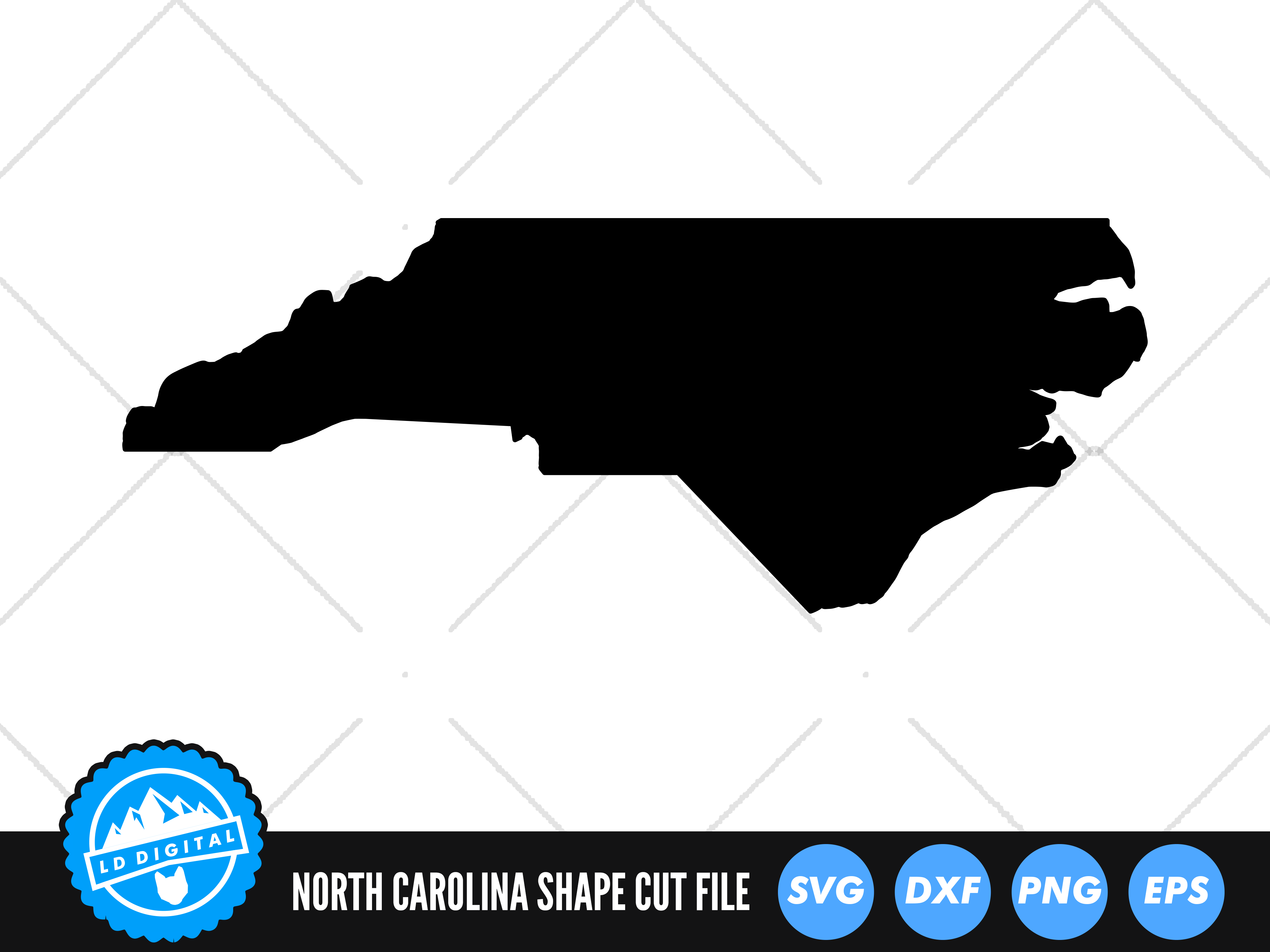 Orth Carolina Map Outline Png Shape State Stencil - Printable