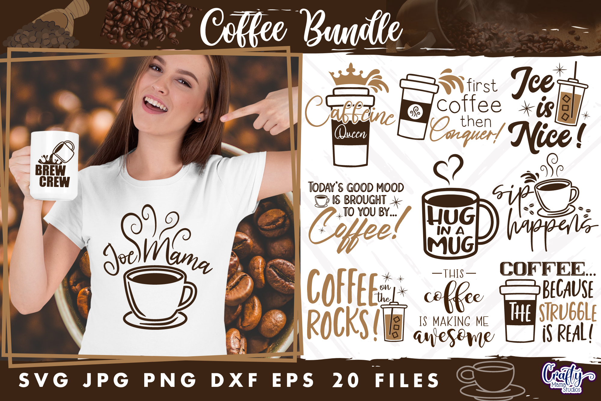 Funny Coffee Bundle, Coffee Svg Files By Crafty Mama Studios