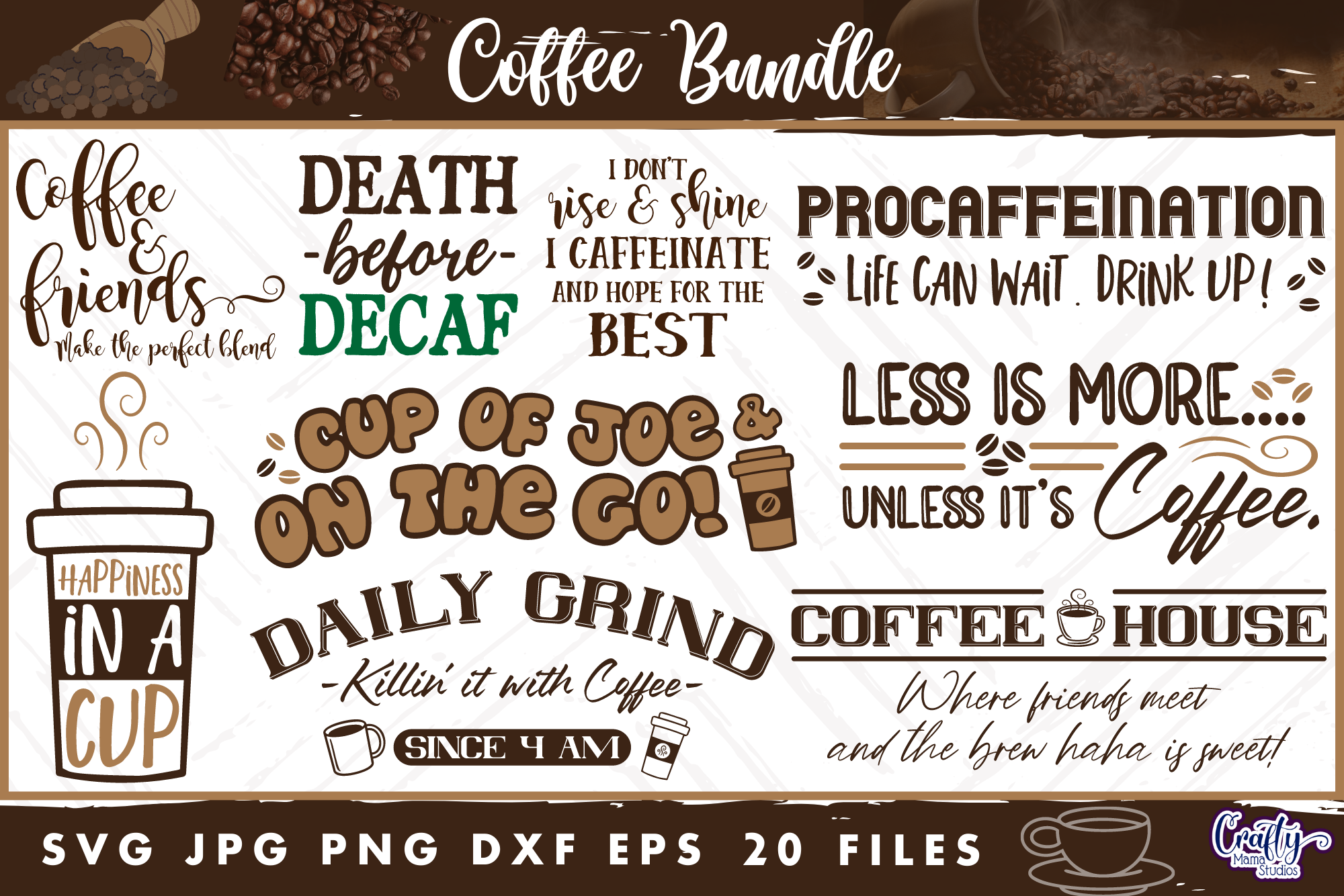 Funny Coffee Bundle, Coffee Svg Files By Crafty Mama Studios