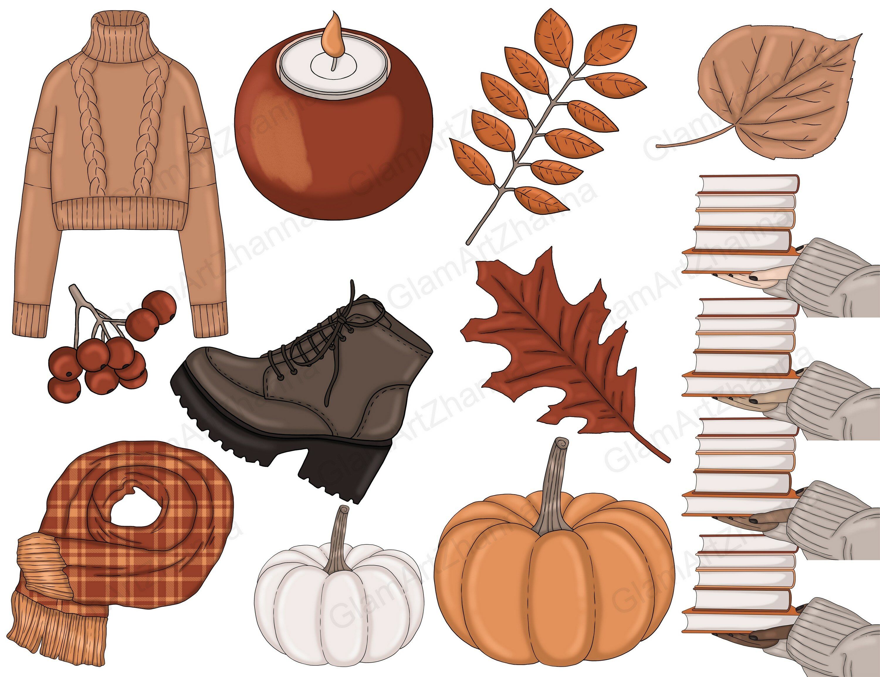 Autumn Clipart By GlamArtZhanna | TheHungryJPEG