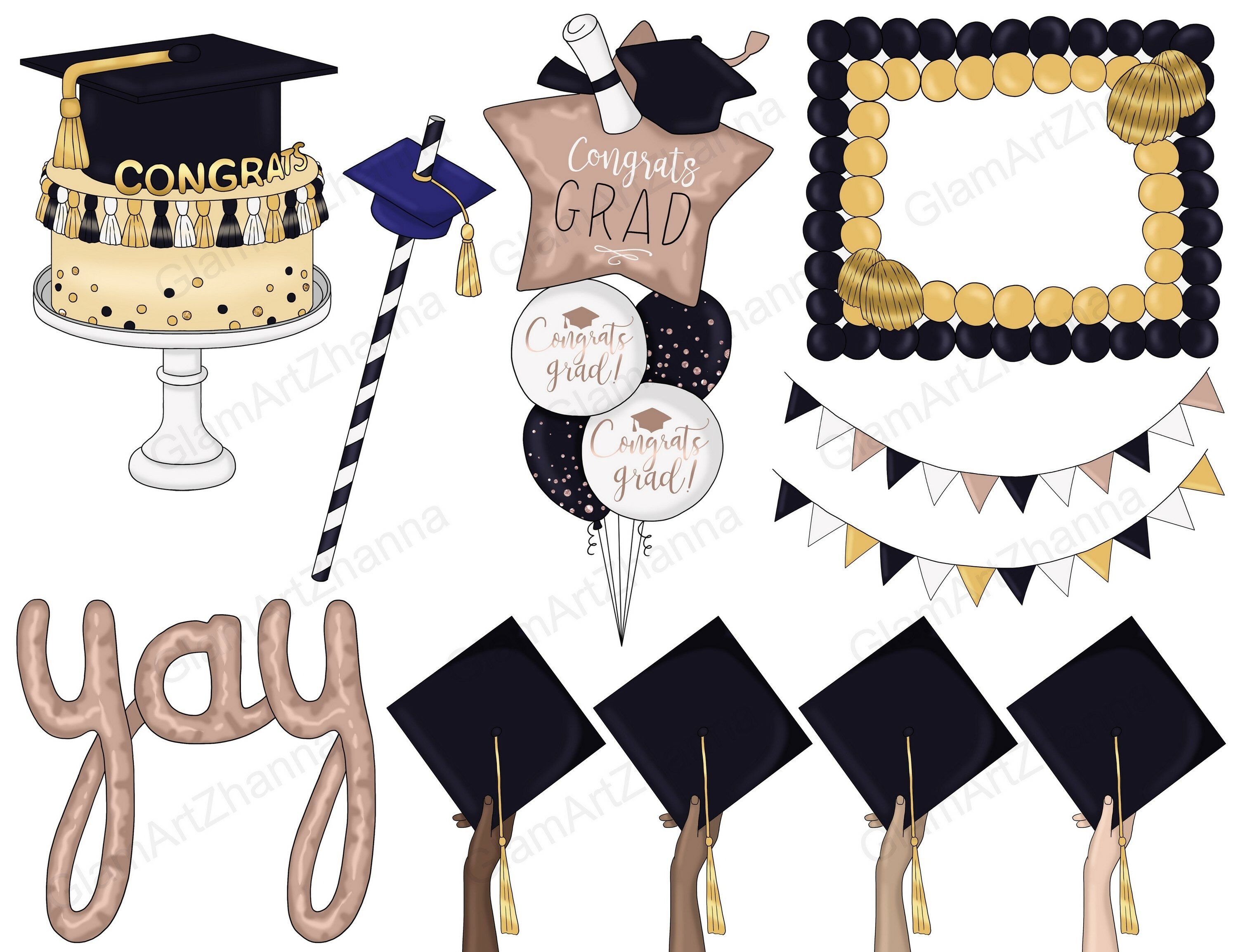 Graduation Clipart By GlamArtZhanna | TheHungryJPEG