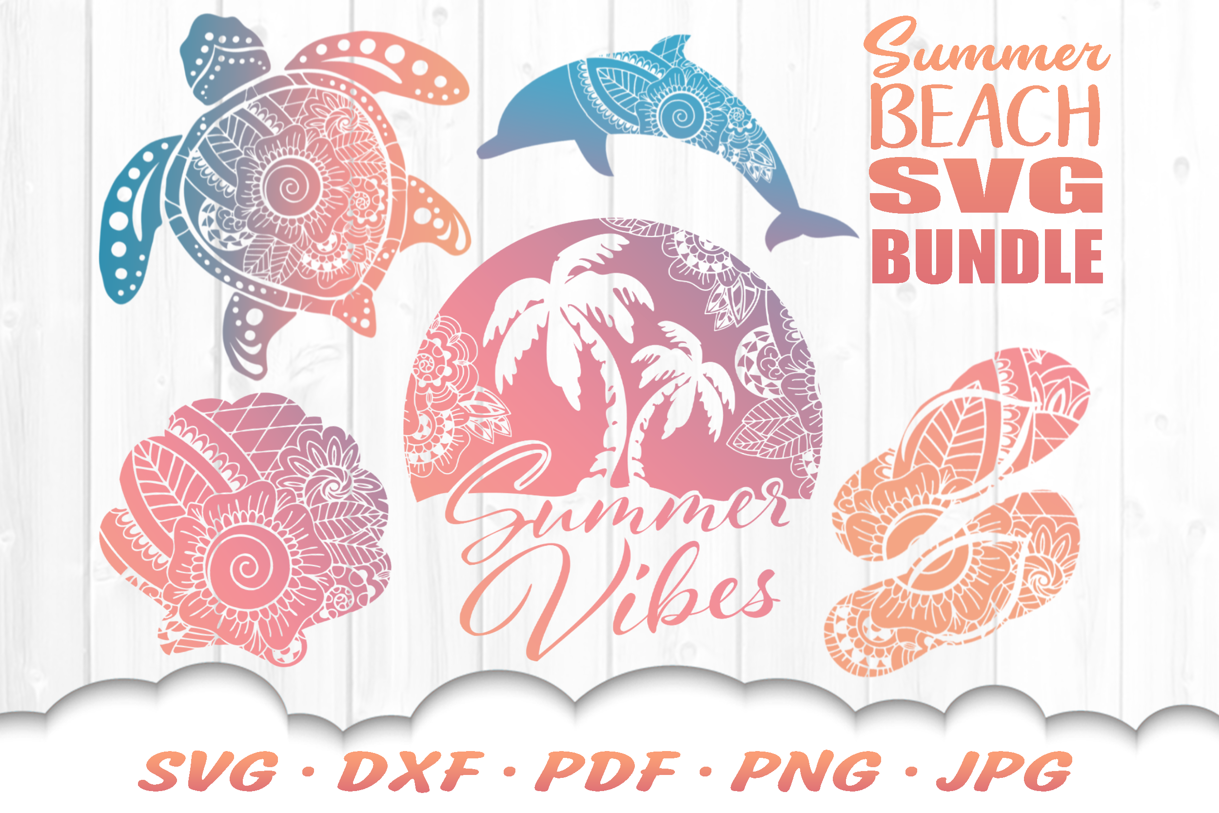 Mandala Turtle SVG Bundle Beach Summer Vibes SVG Files For Cricut By ...