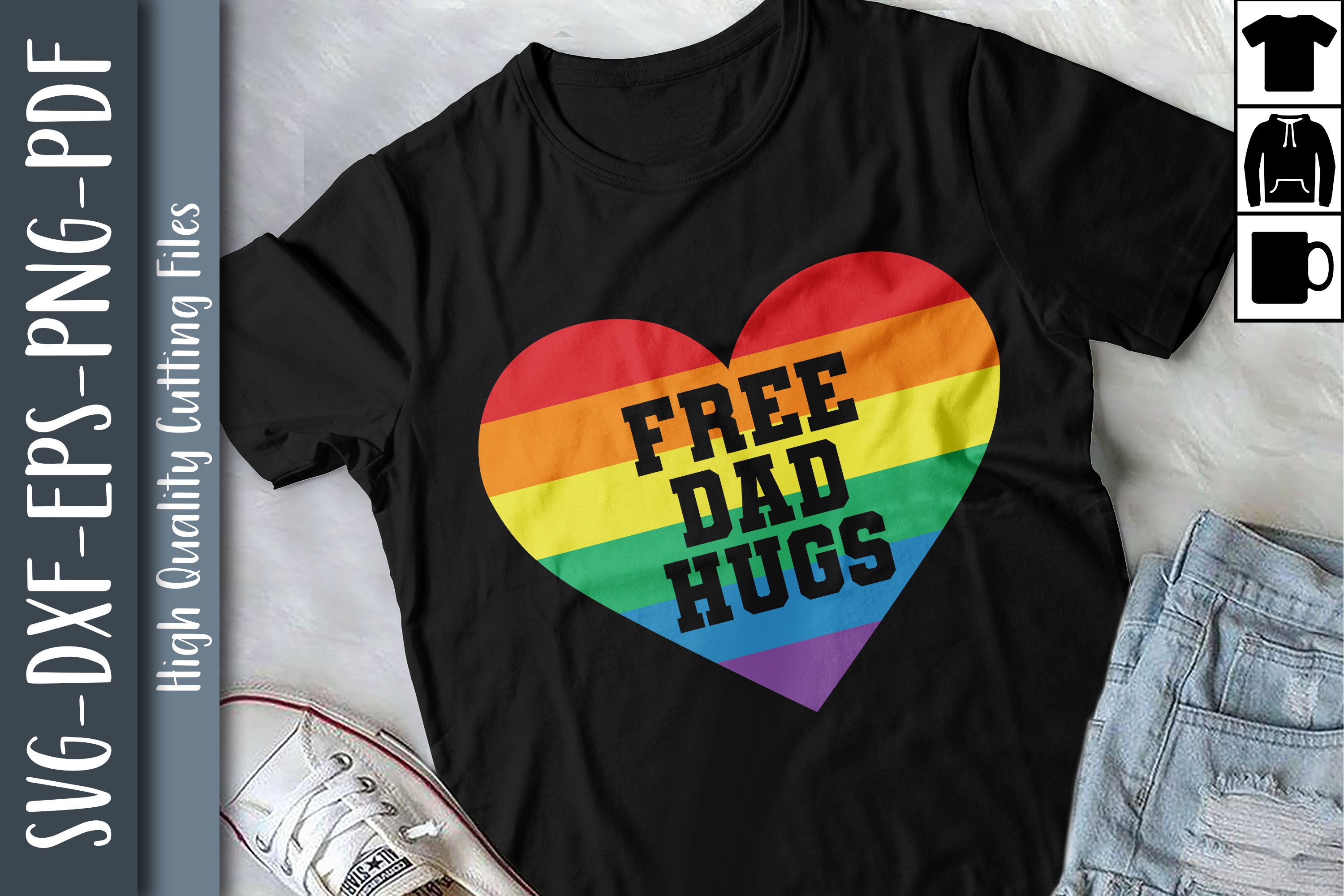 Rainbow Lgbt Design Free Dad Hugs By Unlimab Thehungryjpeg